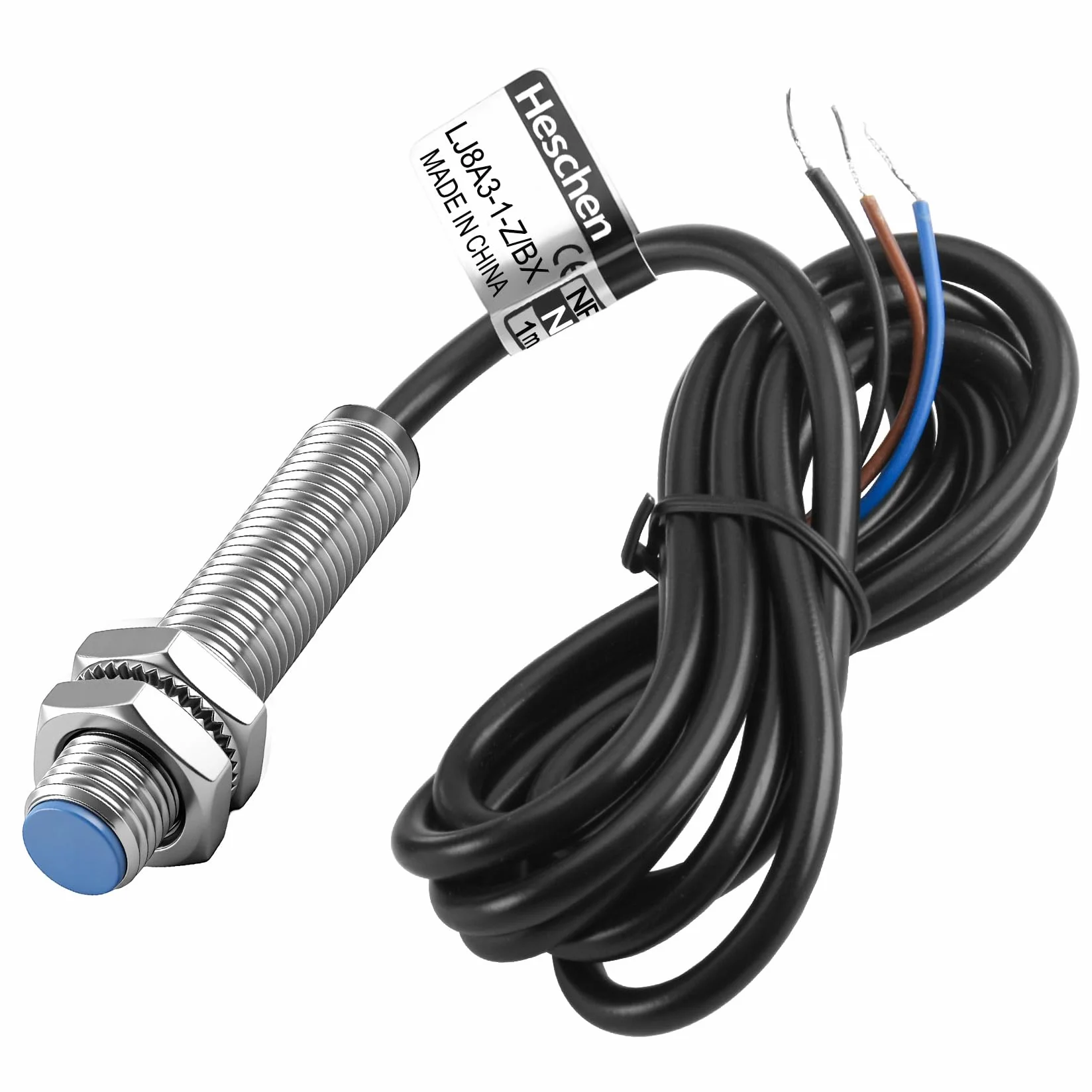 Heschen M8 Indukcyjny czujnik zbliżeniowy LJ8A3-1-Z/BX-DC5V 1mm 5VDC 200mA NPN NO 3-przewodowy