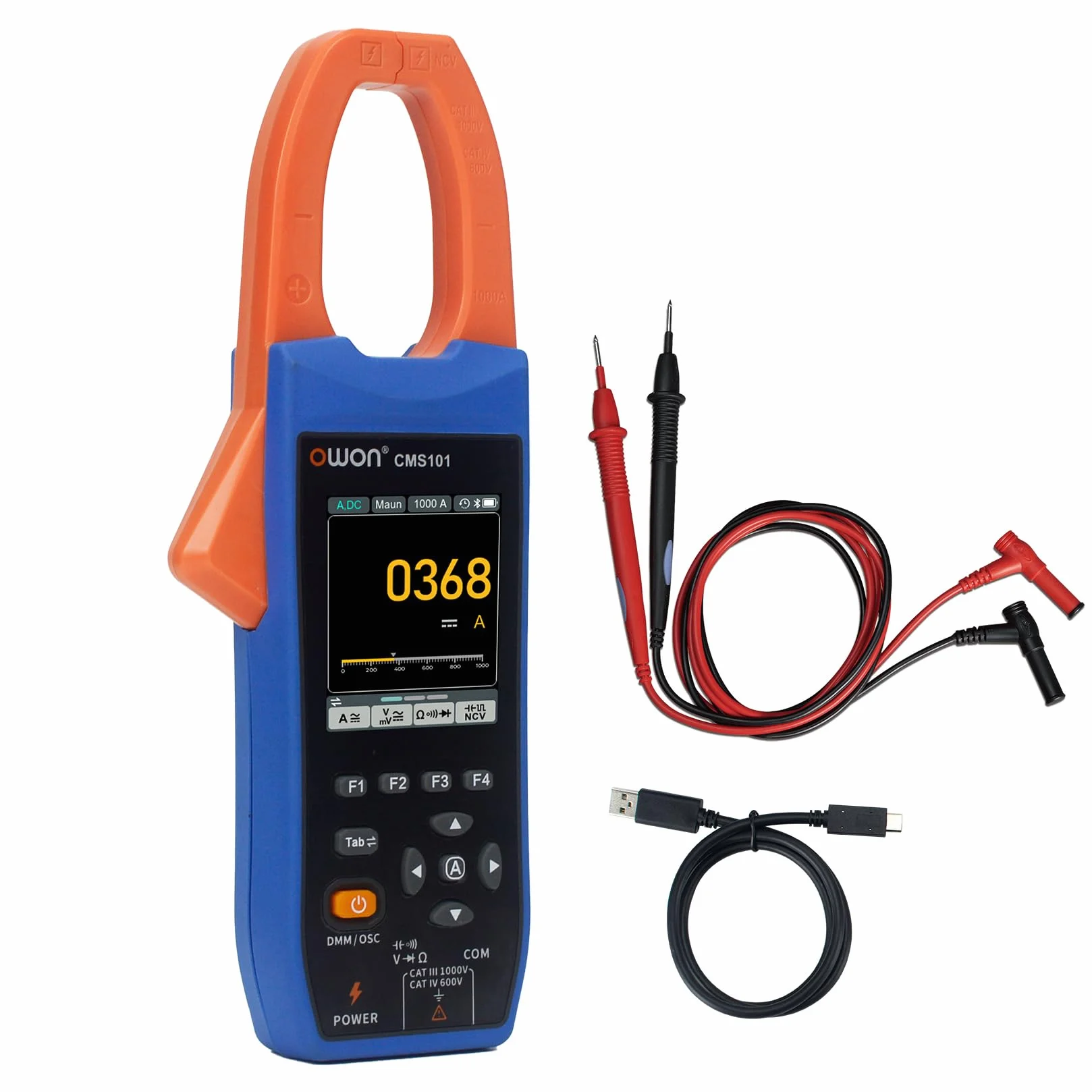OWON Miernik cęgowy Bluetooth AC/DC, oscyloskop, rejestrator 3 w 1, 20000 liczba True RMS Auto-ranging, pojazd elektryczny