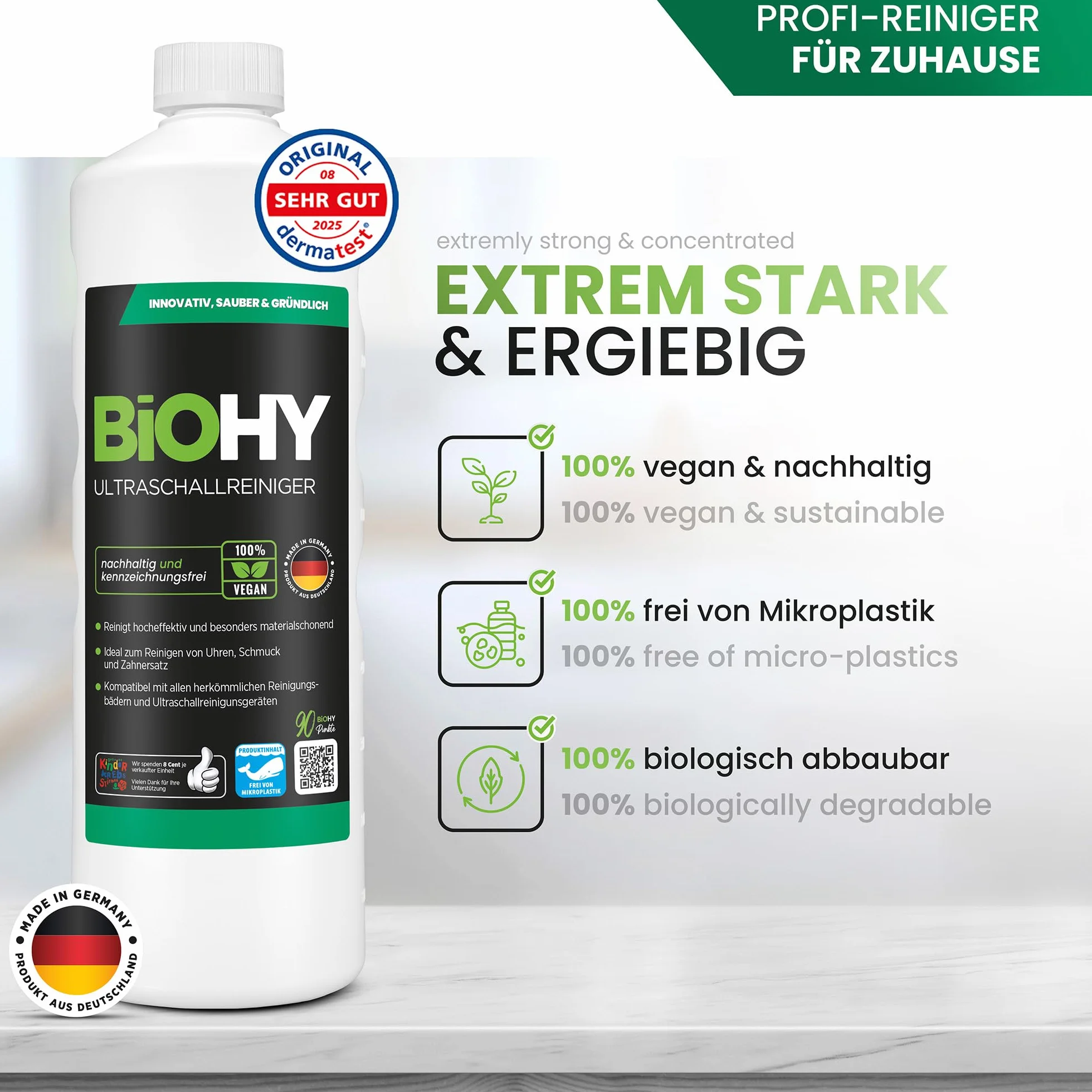 BiOHY Myjka ultradźwiękowa KONCENTRAT do kąpieli ultradźwiękowej 2 x 1l