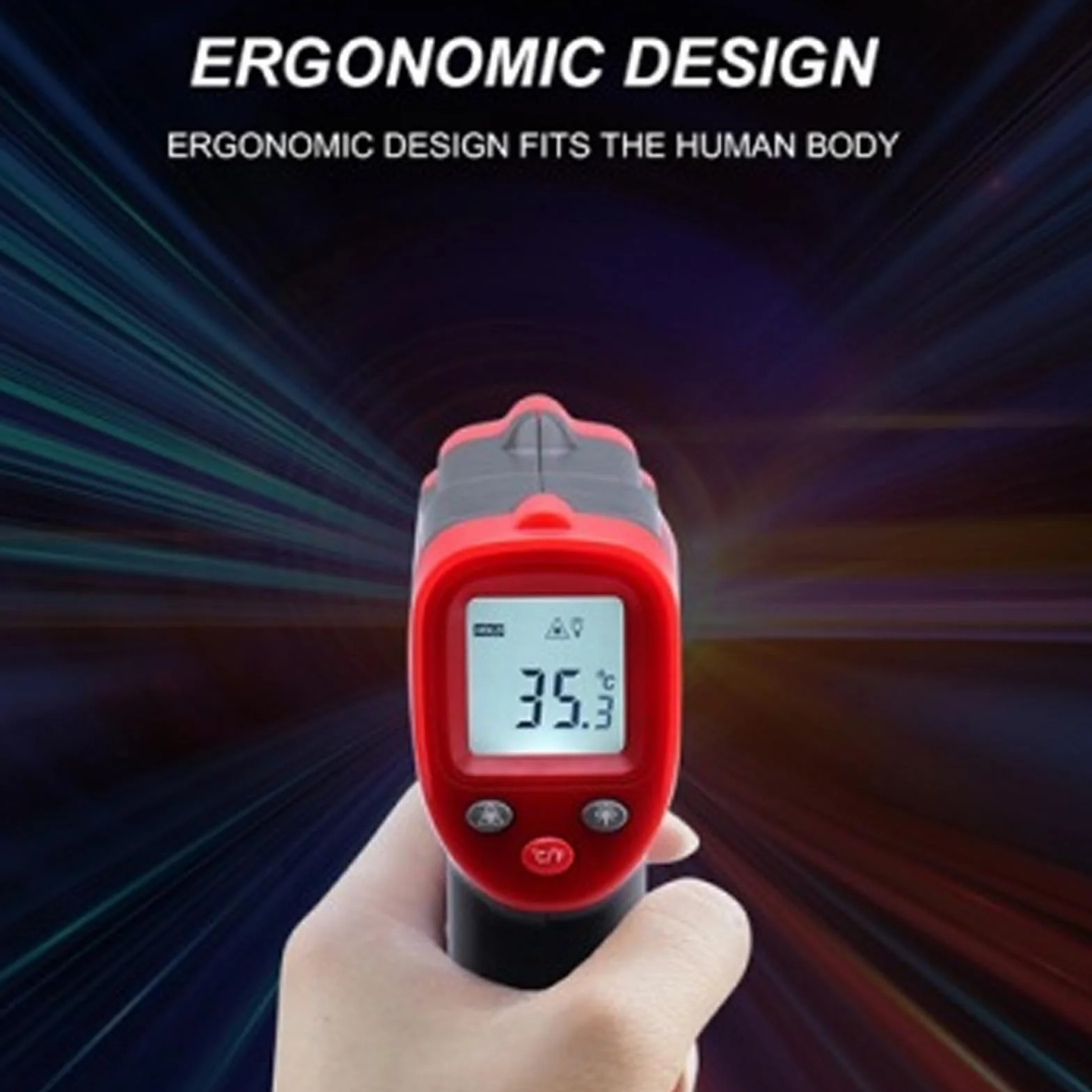 Pistolet do Pomiaru Temperatury na podczerwień, -50 ℃ ~ 550 ℃ (-58 ℉ ~ 1022 ℉), Laserowy Czytnik Temperatury Powierzchni, Ręczny Pistolet do Pomiaru Temperatury do Gotowania