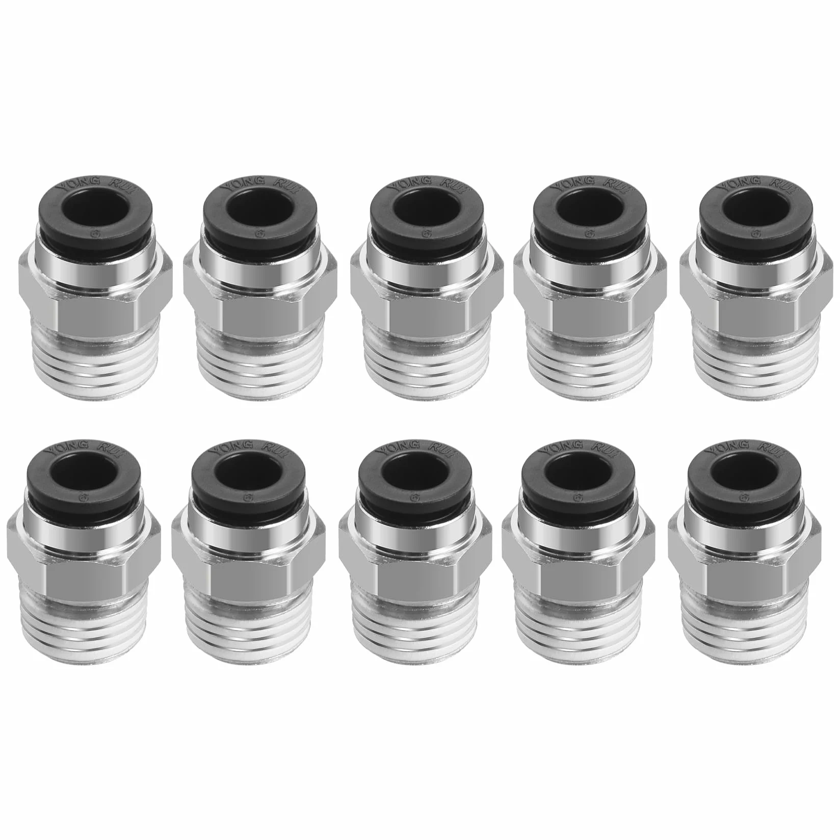 Heschen Szybkozłączki PC6-02 6mm Push In Joint męskie 1/4 "Złącze pneumatyczne szybkozłączki 10 szt