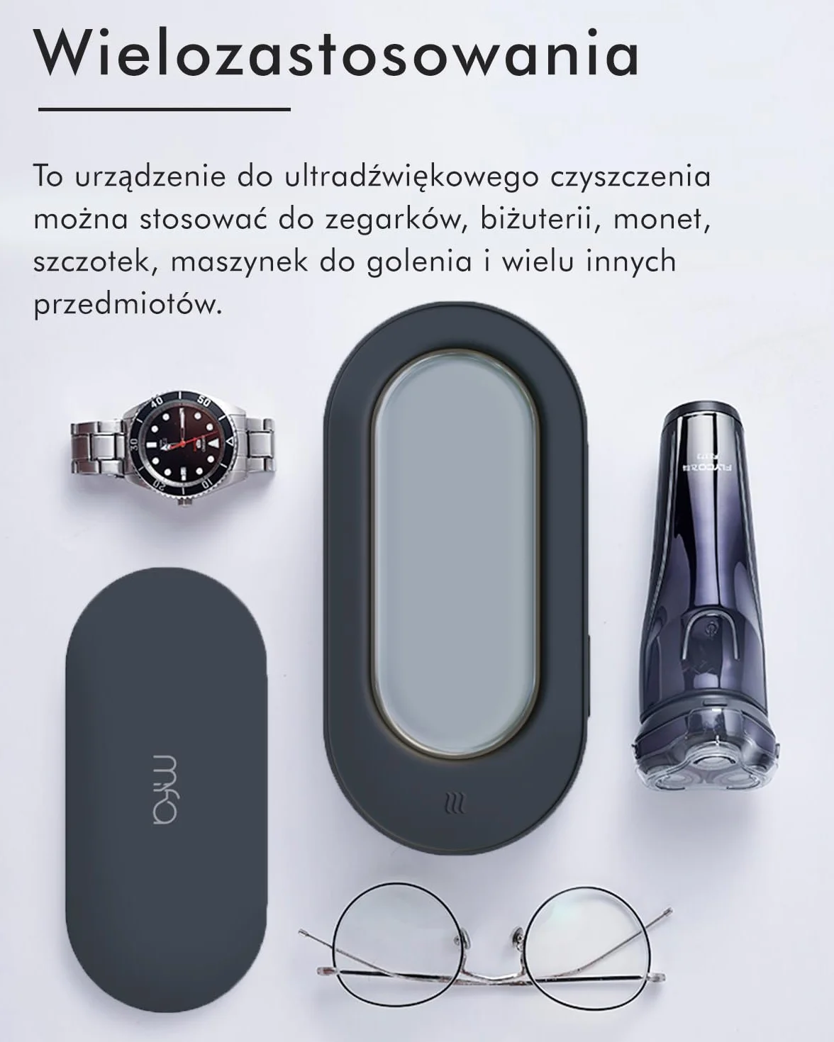 mfa® | Ultradźwiękowy oczyszczacz dla okularów, srebrnej biżuterii i narzędzi | Ultradźwiękowa myjka dla srebra | Ultradźwiękowe urządzenie dla oczyszczania | Czyszczenie ultradźwiękiem