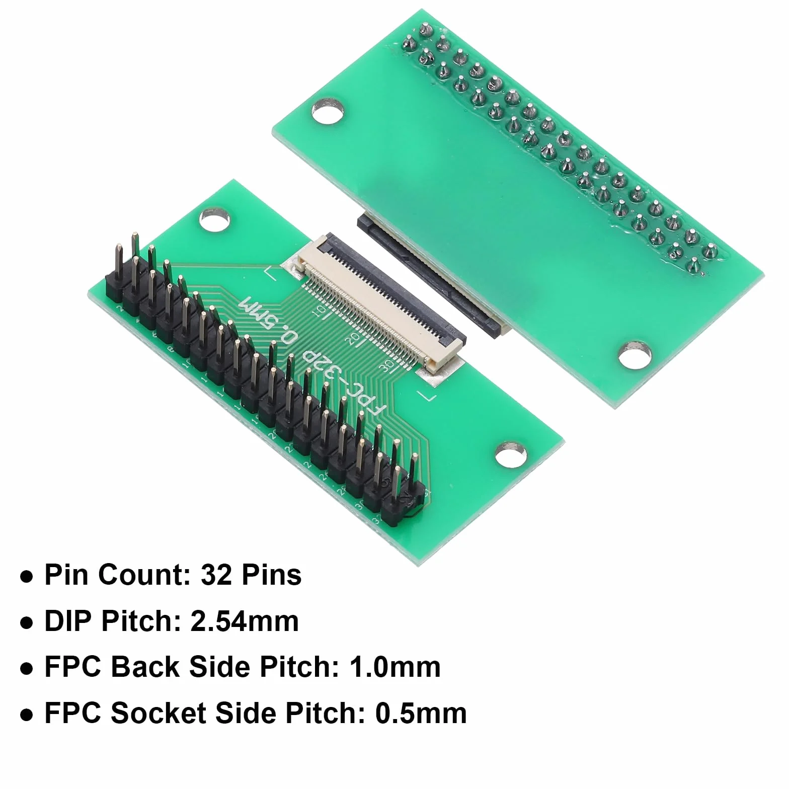 QUARKZMAN FFC FPC 32-pinowe złącze karty 0,5 mm gniazdo 2,54 mm podwójny plik męski pin pasek nagłówka adaptera, karta konwertera PCB do telewizorów Lcd/aparatów cyfrowych/komputerów