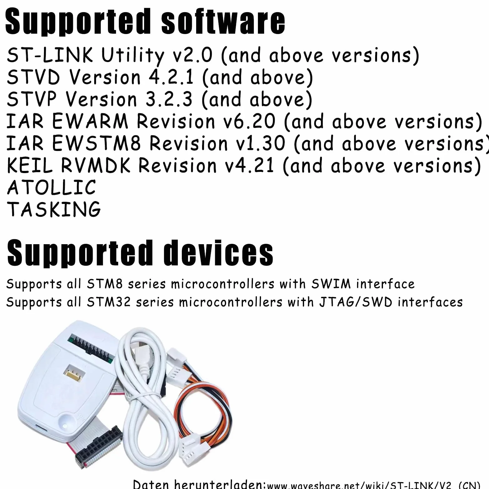 GERUI ST-LINK-V2 (wersja CN) ST MCU mikrokontroler do STM8 do STM32 JTAG SWD Online Debugger Symulator programowania