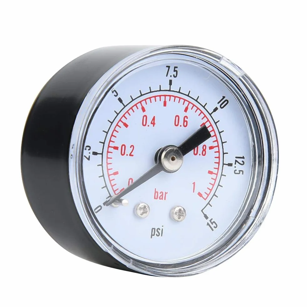 Mechanisches Manometer 1/8 Zoll BSPT Axialmanometer 0-15psi 0-1bar