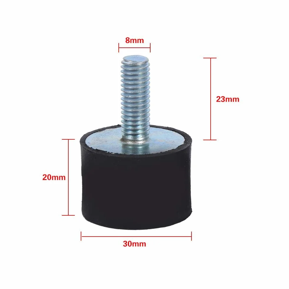 Mocowania do tłumików drgań 4x M8 M6 Gumowe Amortyzatory Antywibracyjne Silentblock VD30 * 20 M8 * 23
