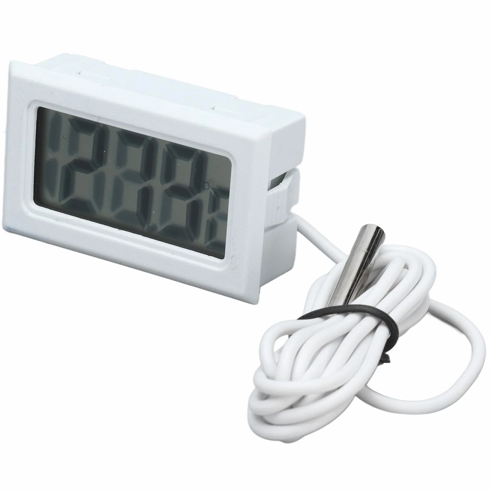 2 szt. Elektroniczny Miernik Temperatury 2s odśwież Cyfrowy Termometr LCD Termometr do Lodówki Monitor Termostat z sondą (biały*2)