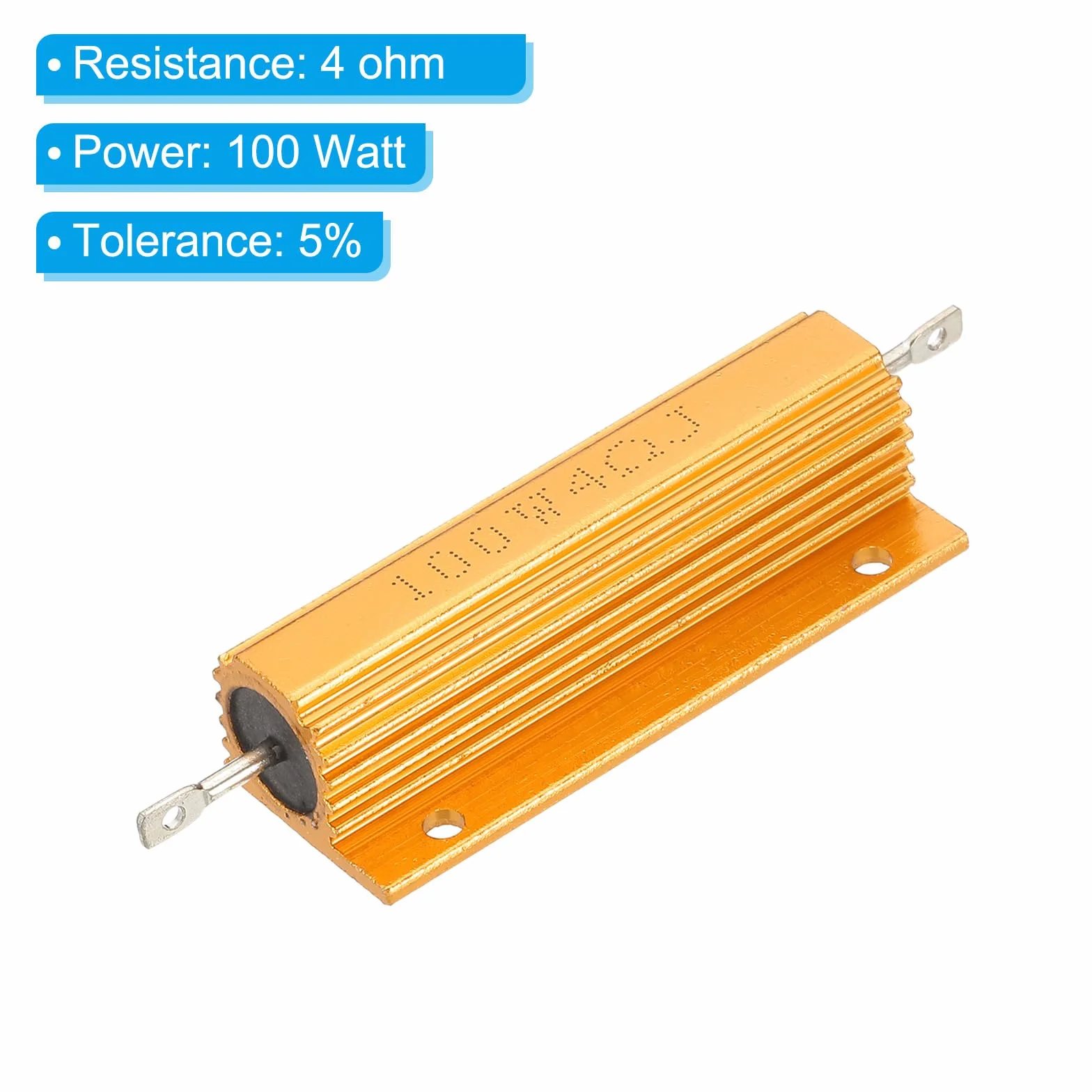 PATIKIL 100W 4 Ohm Rezystor w Aluminiowej Obudowie 4-pak Rezystor Mocy 5% Tolerancji