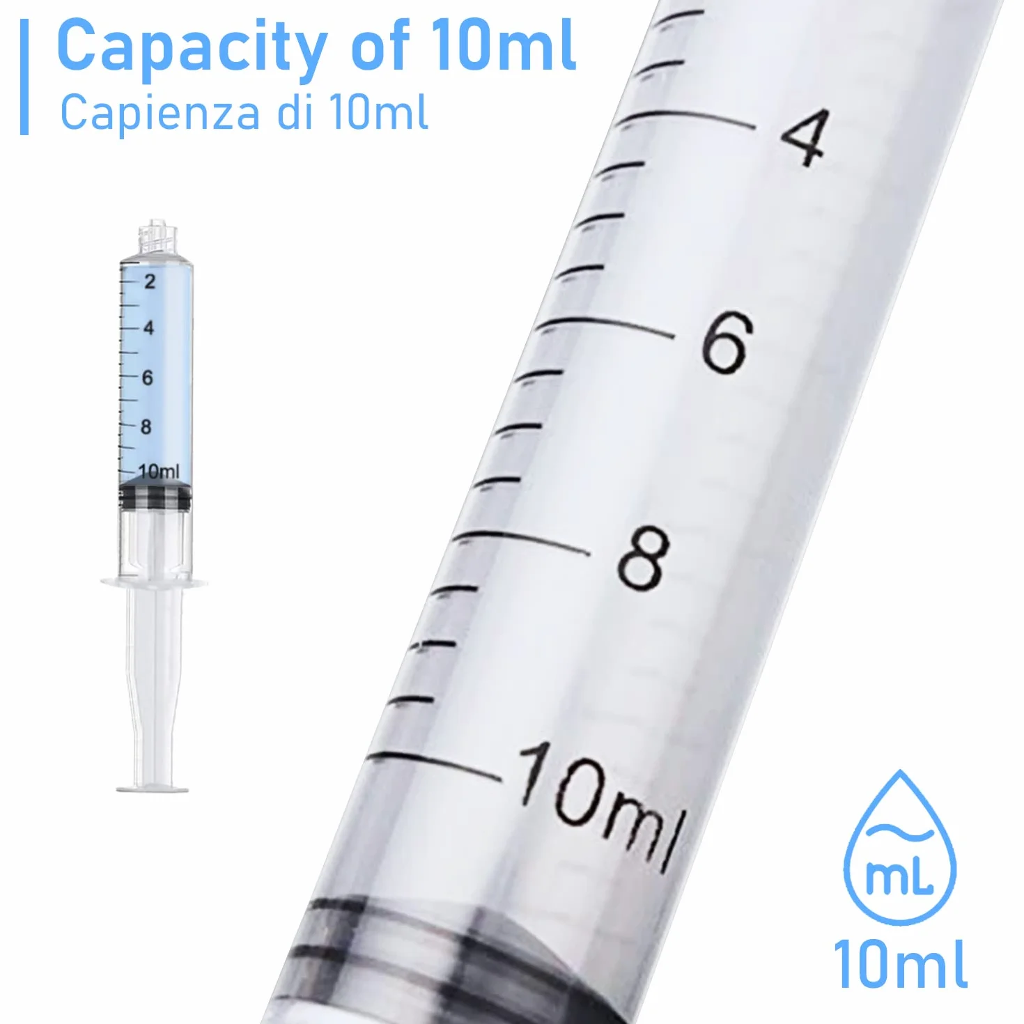 Plastikowa strzykawka 10 ml, końcówka Luer Lock, 3 szt. plastikowych strzykawek, igły 7 cm, do laboratoriów naukowych, wkład atramentowy do drukarki, dla zwierząt domowych, ogrodnictwa itp