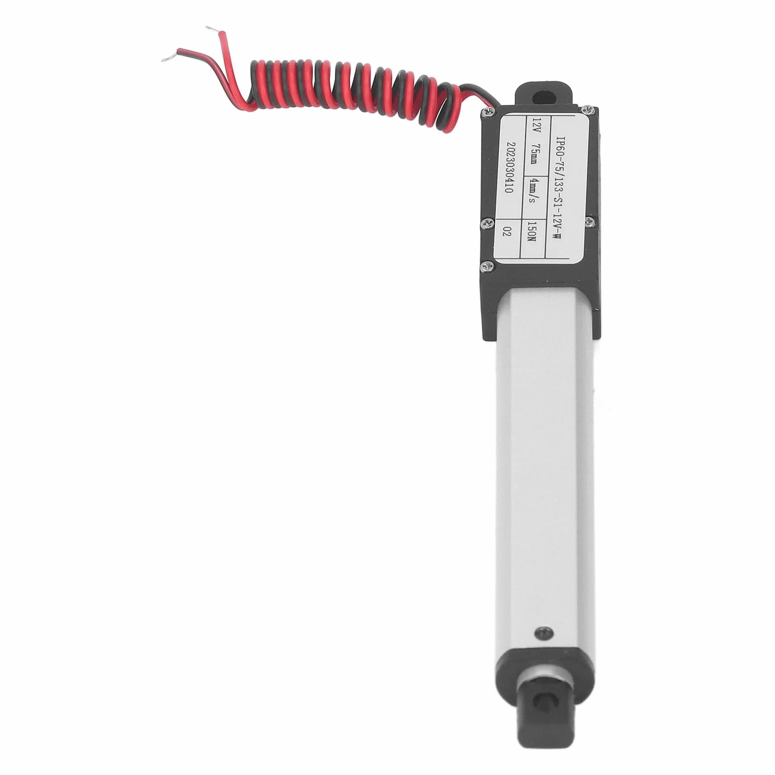PLplaaooUeBQ-12 aktuator liniowy, elektryczny aktuator liniowy, 150 N, elektryczny mini aktuator ruchu z wielokrotną ochroną, 75 mm