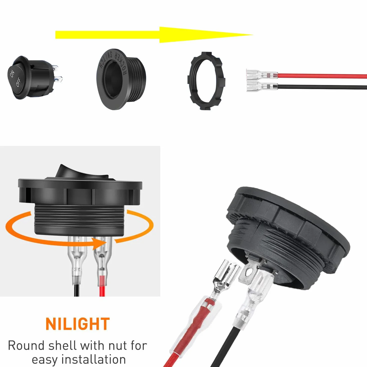 RUNCCI-YUN 5 szt. 3-pinowy okrągły przełącznik kołyskowy, przełącznik 12V ON/OFF SPST przełącznik panelowy mini okrągły przełącznik dźwigniowy przycisk 10 A 125 V AC/10 A 12 V DC