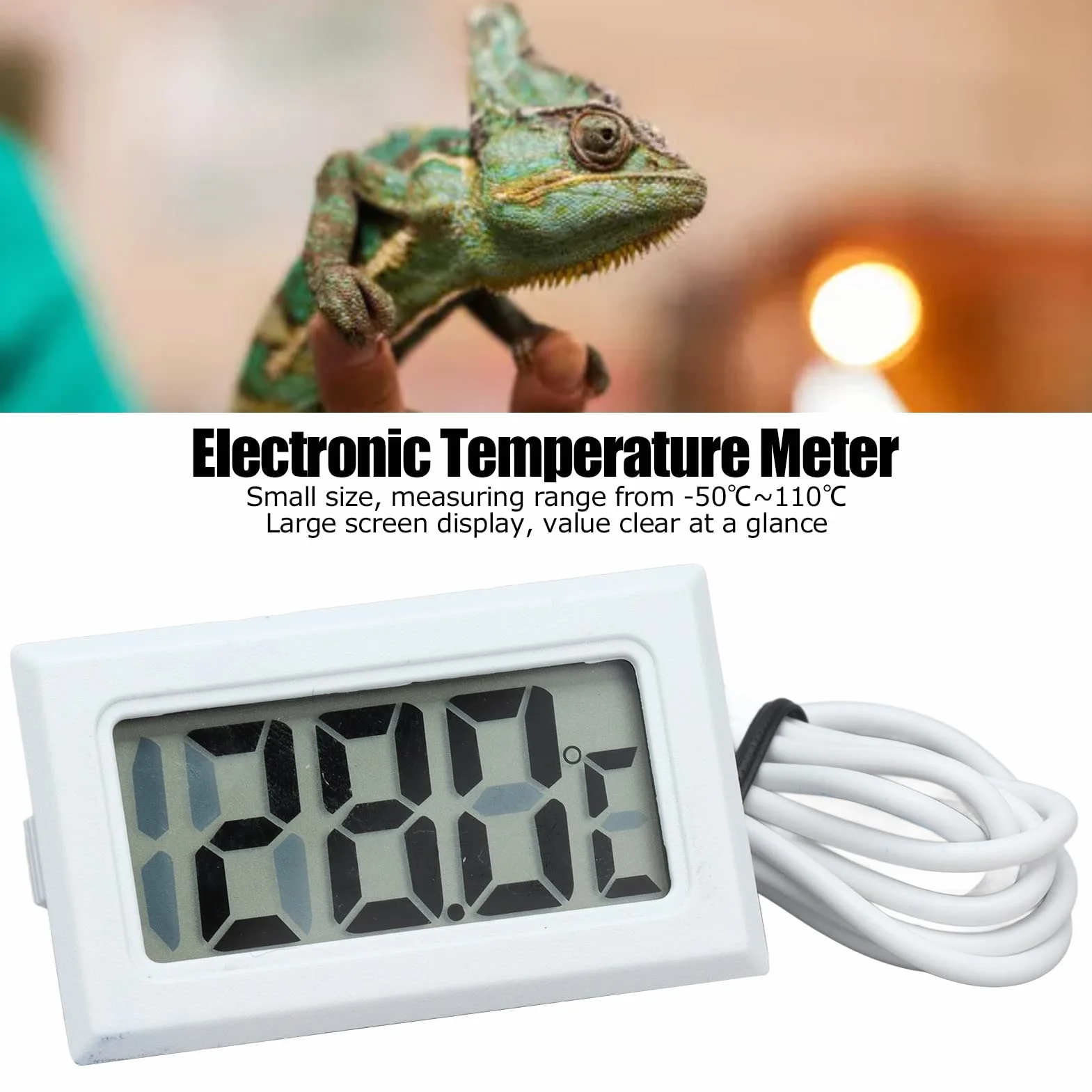 2 szt. Elektroniczny Miernik Temperatury 2s odśwież Cyfrowy Termometr LCD Termometr do Lodówki Monitor Termostat z sondą (biały*2)