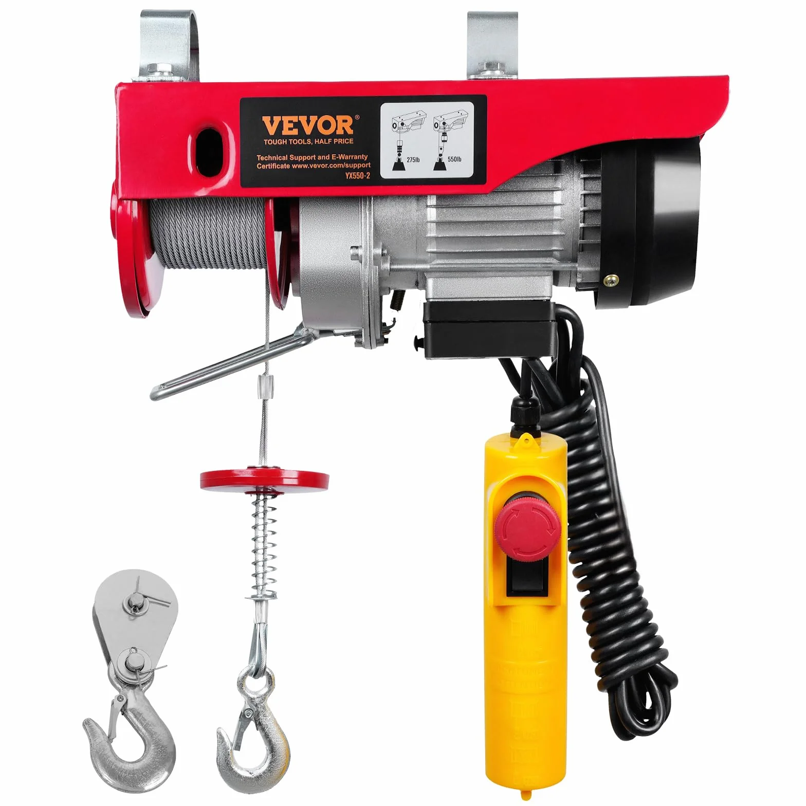 VEVOR wciągarka elektryczna 250 kg 510 W 12 m pilot przewodowy