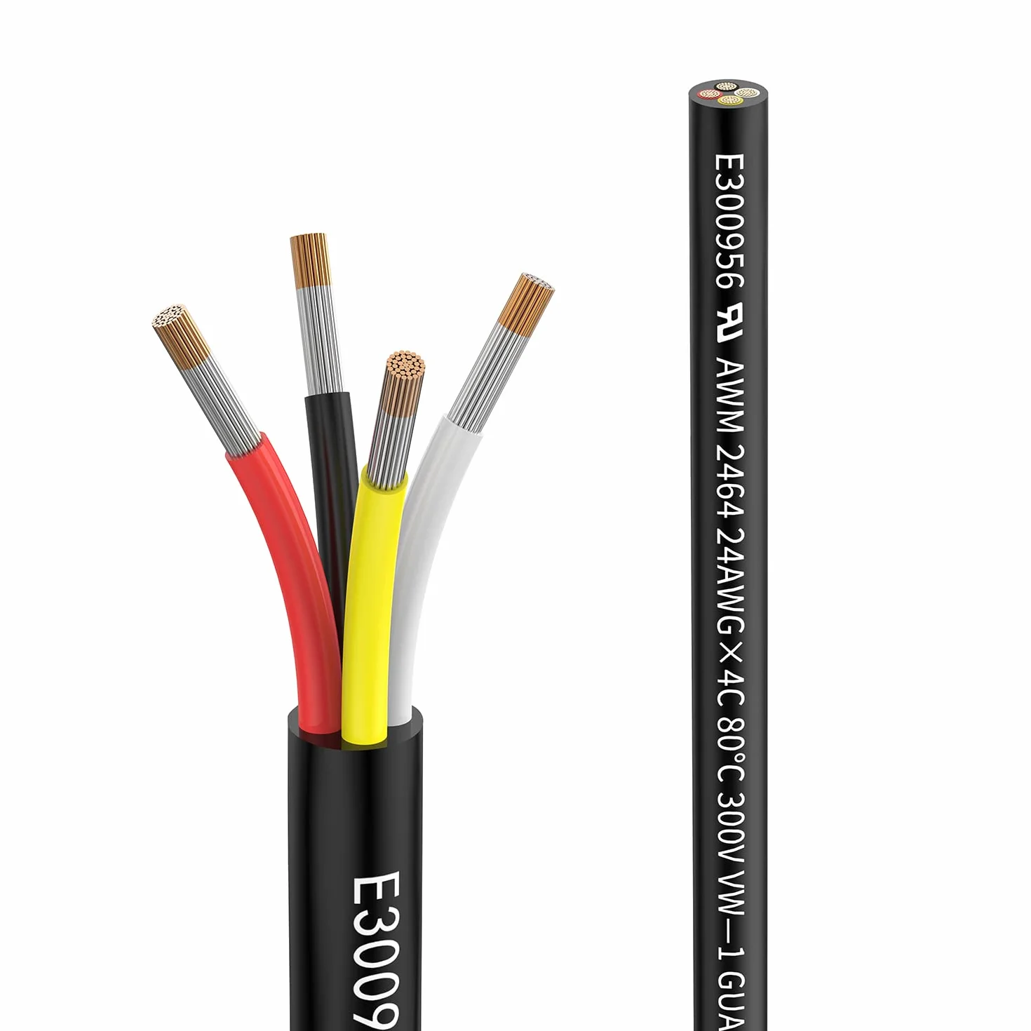 Przewód 24 AWG 4×0,2 mm² 5m UL2464 300V beztlenowy drut miedziany