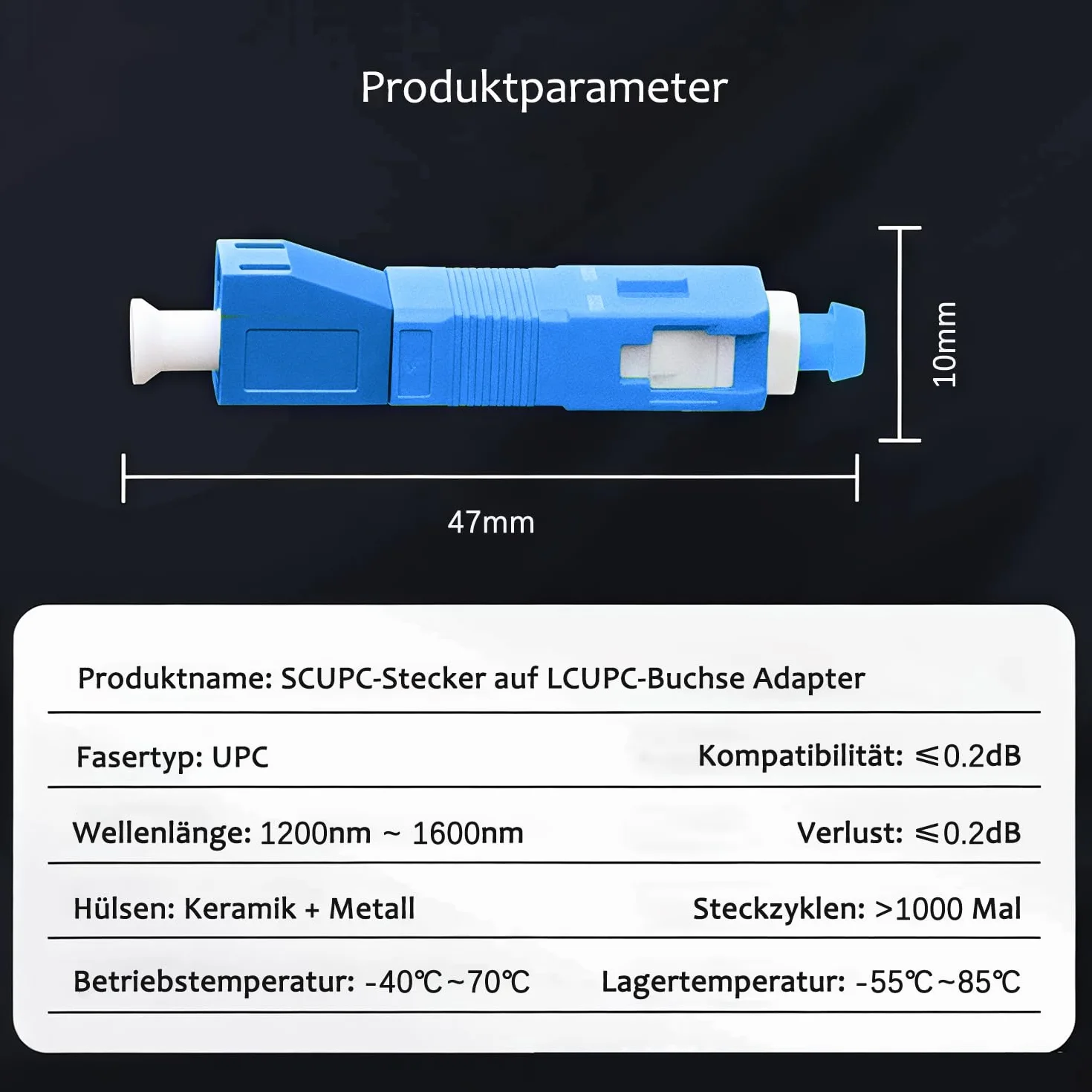 Optyczny adapter światłowodowy LC/UPC gniazdo do wtyczki SC/UPC, 9/125um jednomodowe simplex złącze szybkiego kabla światłowodowego (LC-SC UPC)