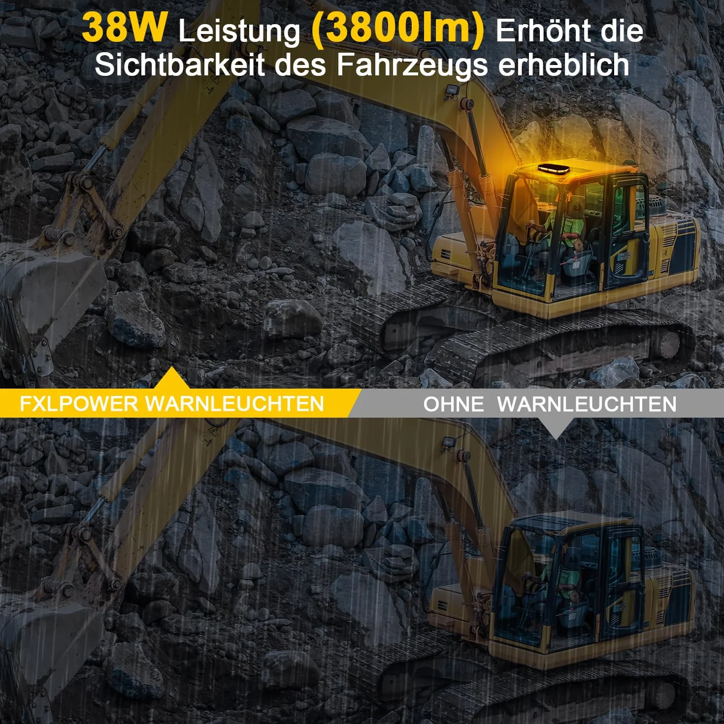 Obrotowe światło stroboskopowe LED, 12V-24V żółte światło awaryjne z 20 wytrzymałymi magnesami do pojazdów budowlanych wózka widłowego ciągnika przyczepy odśnieżarki