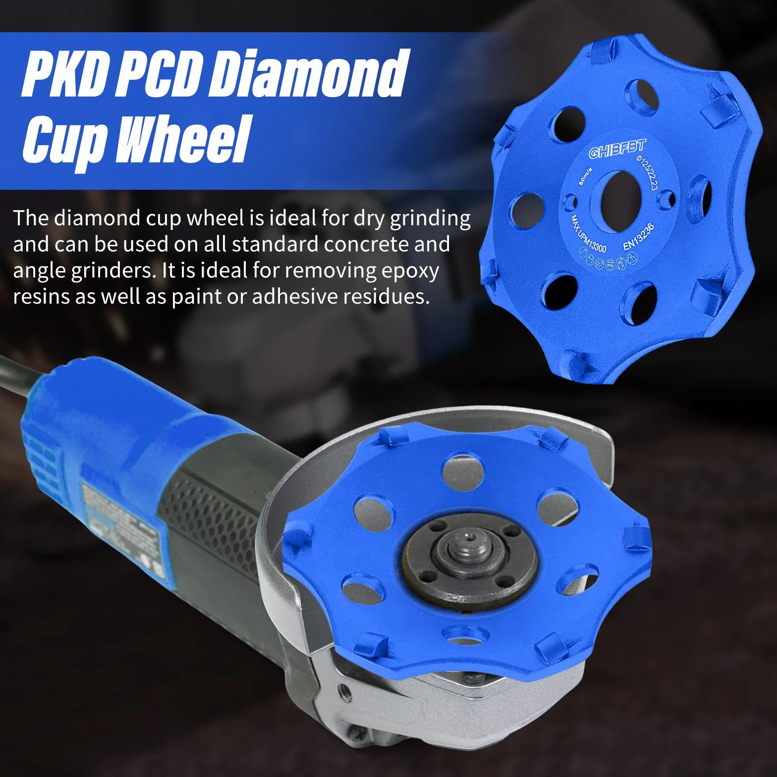 PKD PCD diamentowa tarcza szlifierska 125 mm 6 segmentów do szlifierek kątowych