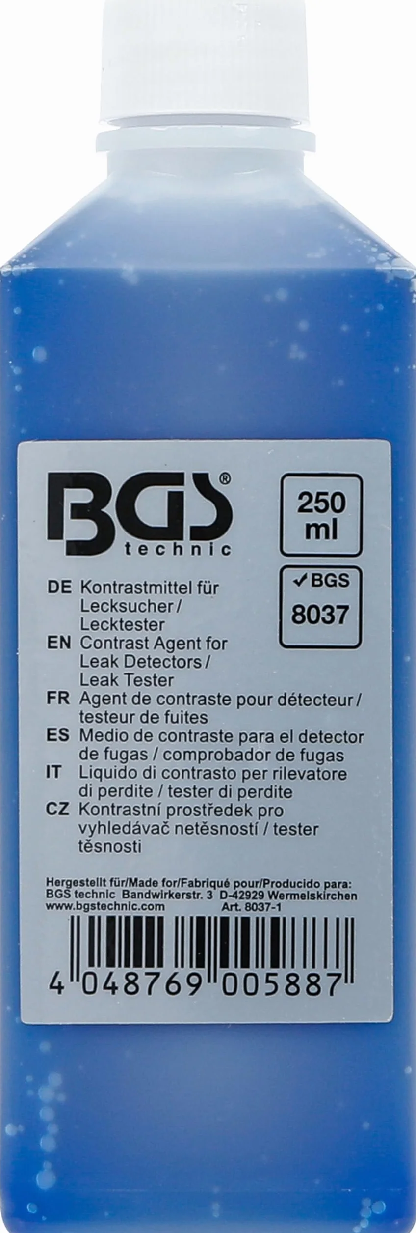BGS 8037-1 | Środek kontrastowy do detektorów/testerów nieszczelności | 250 ml | do BGS 8037