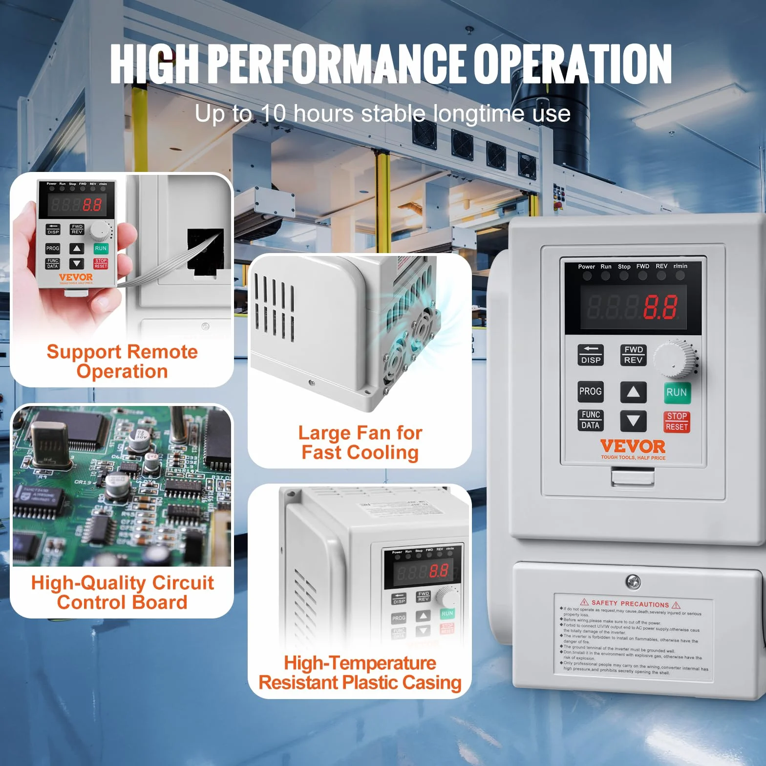 VEVOR 2,2 kW 10 A VFD przetwornica częstotliwości AC 220–240 V regulator prędkości
