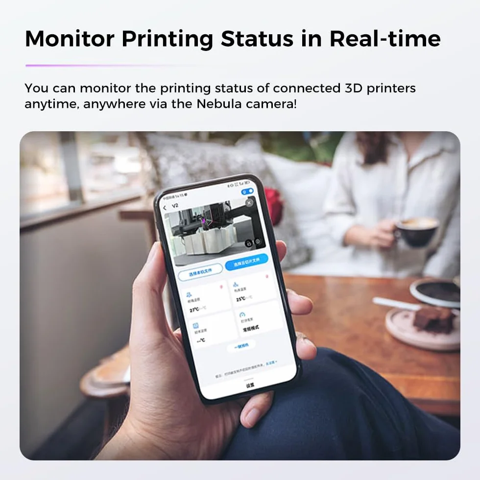 Creality Nebula Kamera 24h Monitoring Automatyczne Tworzenie Filmów Poklatkowych Kompatybilny z Sonic Pad Nebula Pad Ender 3 V3 KE CR 10