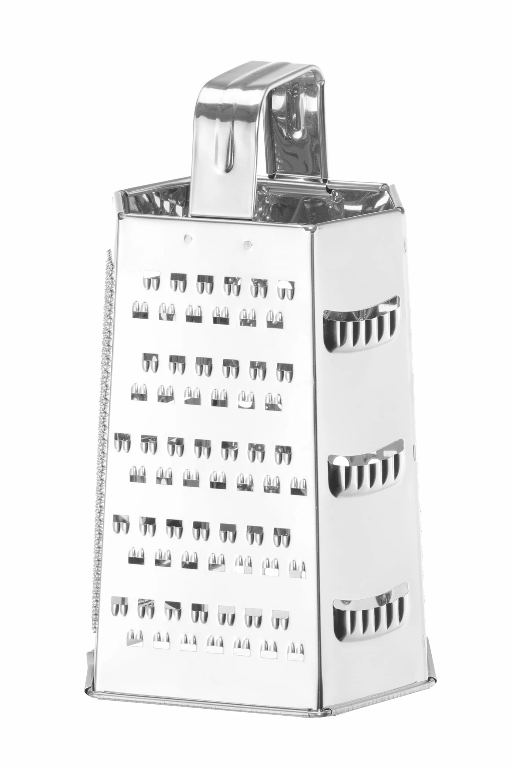 HENDI Tarka, 6-stronna, bardzo drobna, drobna, średnia, gruba i 2 strony tnące, ergonomiczny uchwyt, tarka do warzyw, krajalnica do warzyw, tarka kuchenna, 135x113x(H)215mm, stal nierdzewna