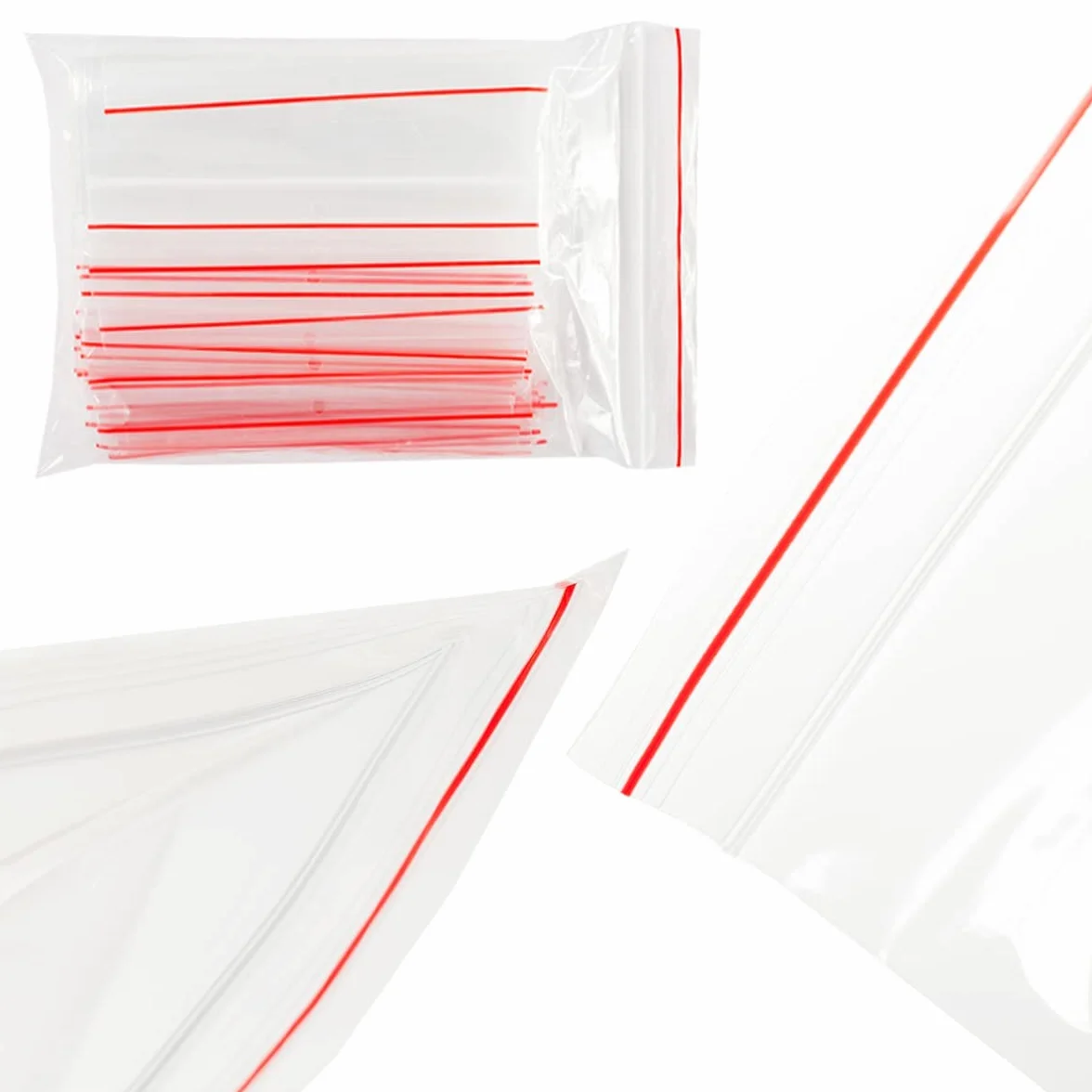 Worki z zamkiem błyskawicznym 100 sztuk transparentne