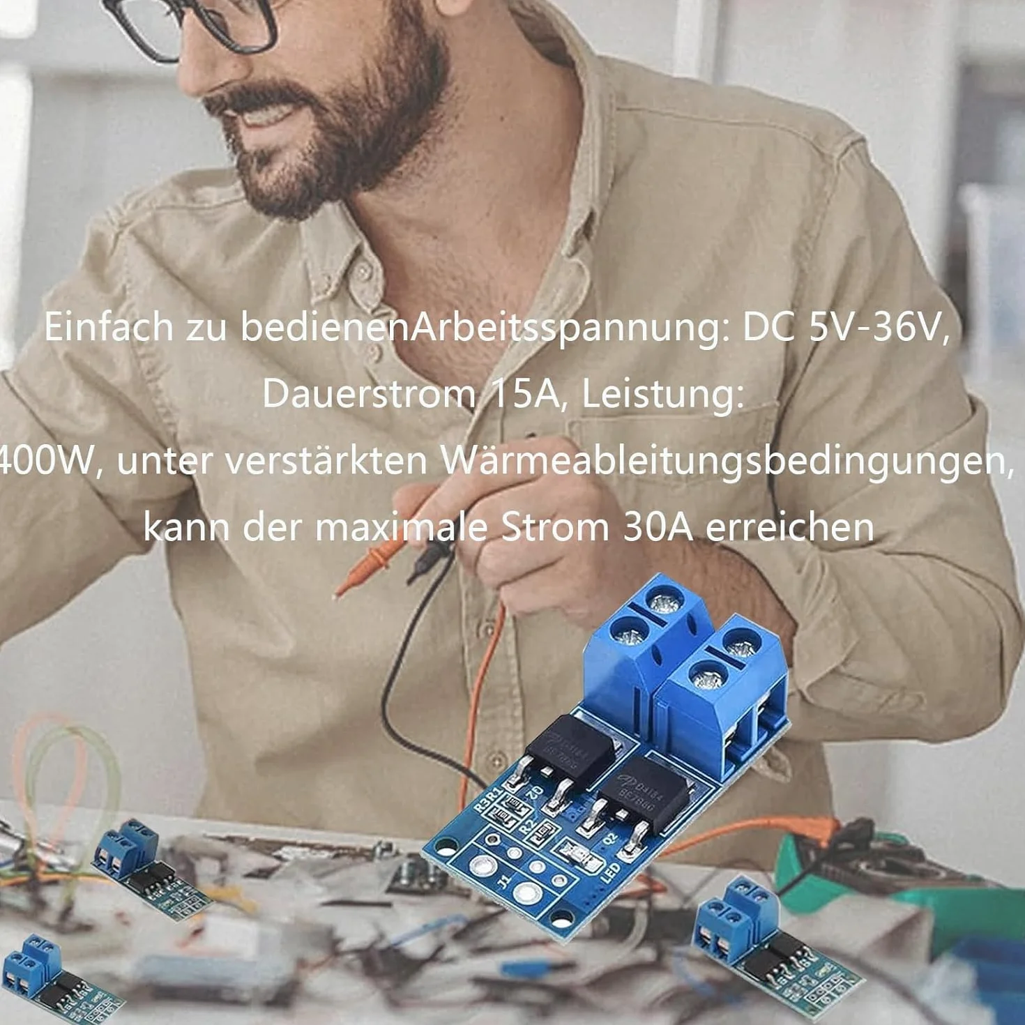 Moduł sterownika przełączającego PWM DC 5V-36V 400W podwójny Mosfet FET