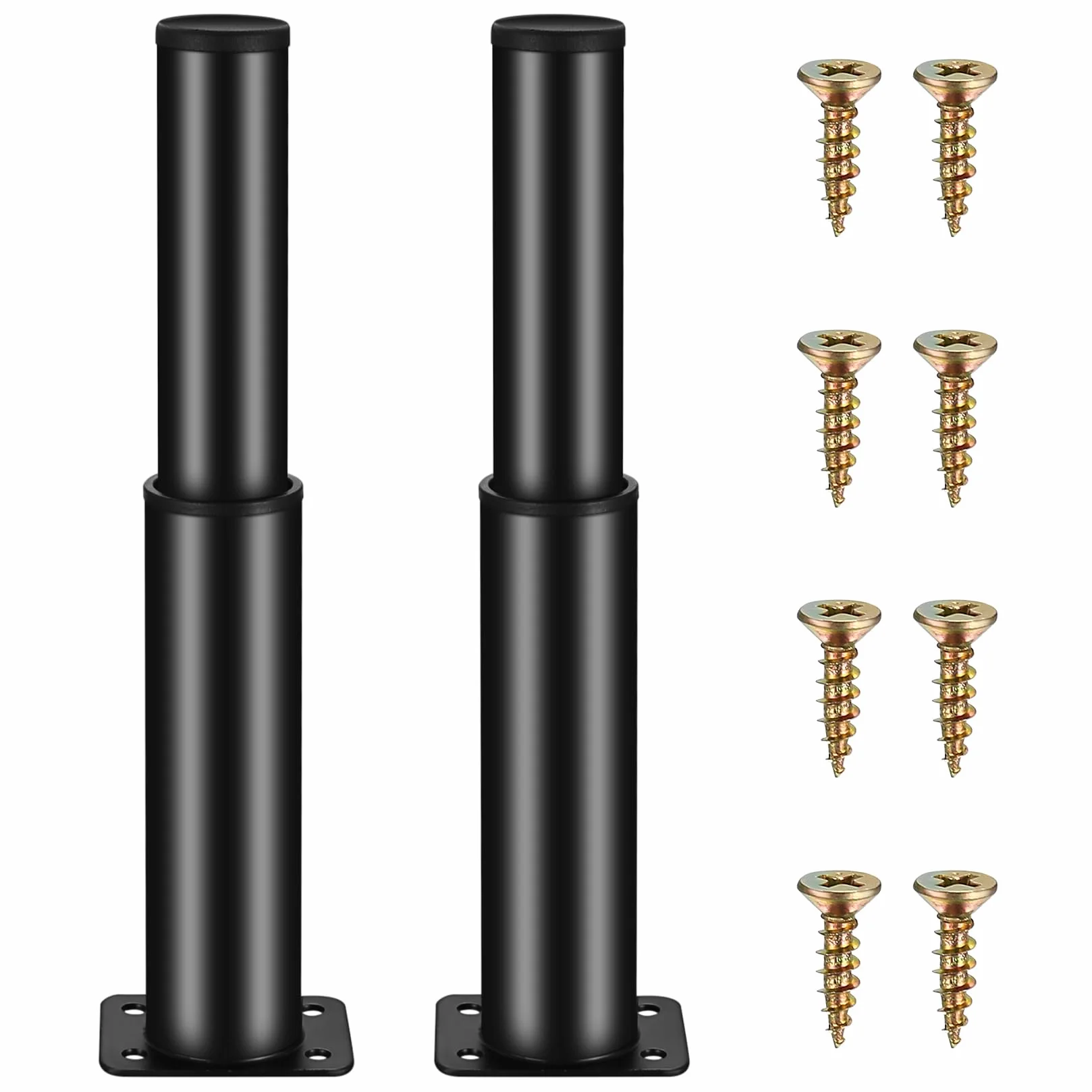 Czarne nóżki do regulowanych meblowych nóg 15-25 cm