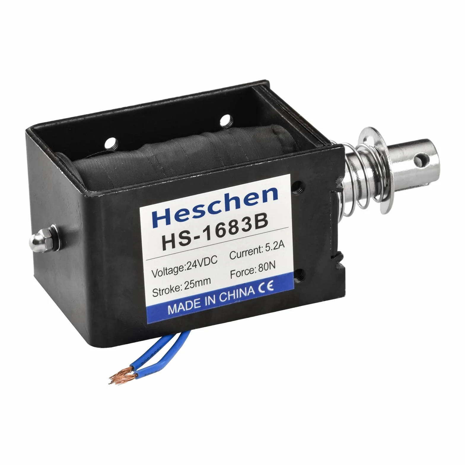 Heschen Elektromagnes HS-1683B DC24V 5,2A skok 25 mm siła 80N Push Pull