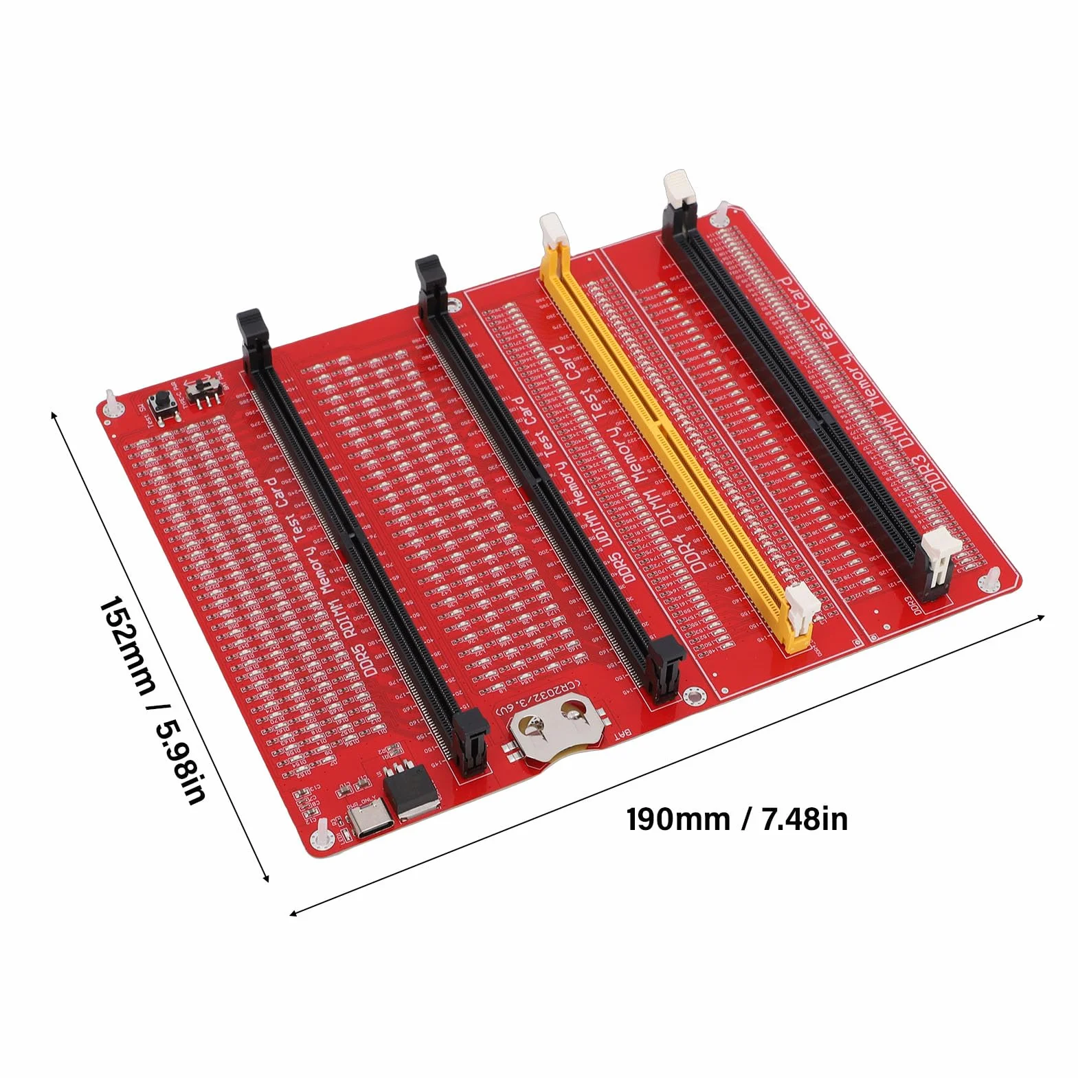 Tester Pamięci RAM 4 w 1 DDR3 DDR4 DDR5 Server DDR5 ze Wskaźnikiem LED i Podwójnym Zasilaczem