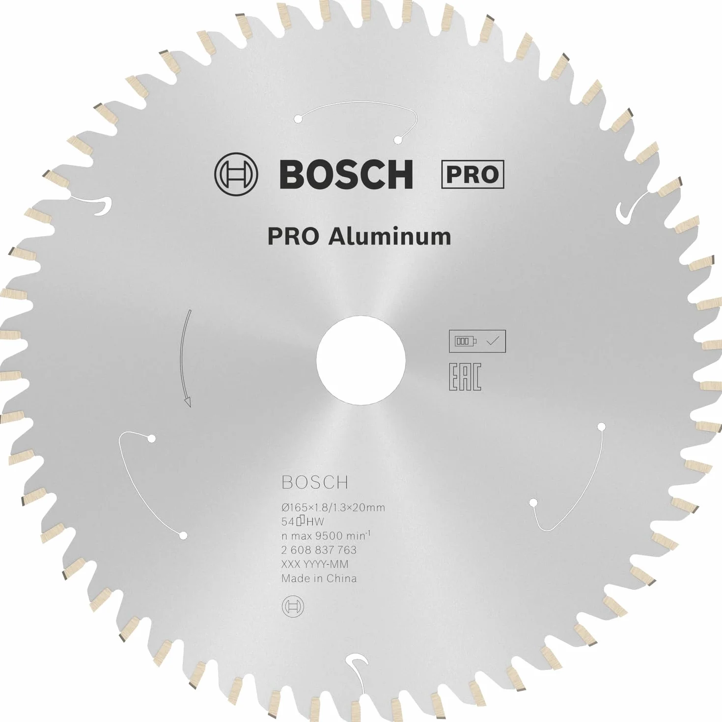 Bosch 1x Tarcza pilarska PRO Aluminium do bezprzewodowych ręcznych pilarek tarczowych (do Aluminiowy, Metale nieżelazne, Ø mm, Professional Akcesoria Ręczna pilarka tarczowa)