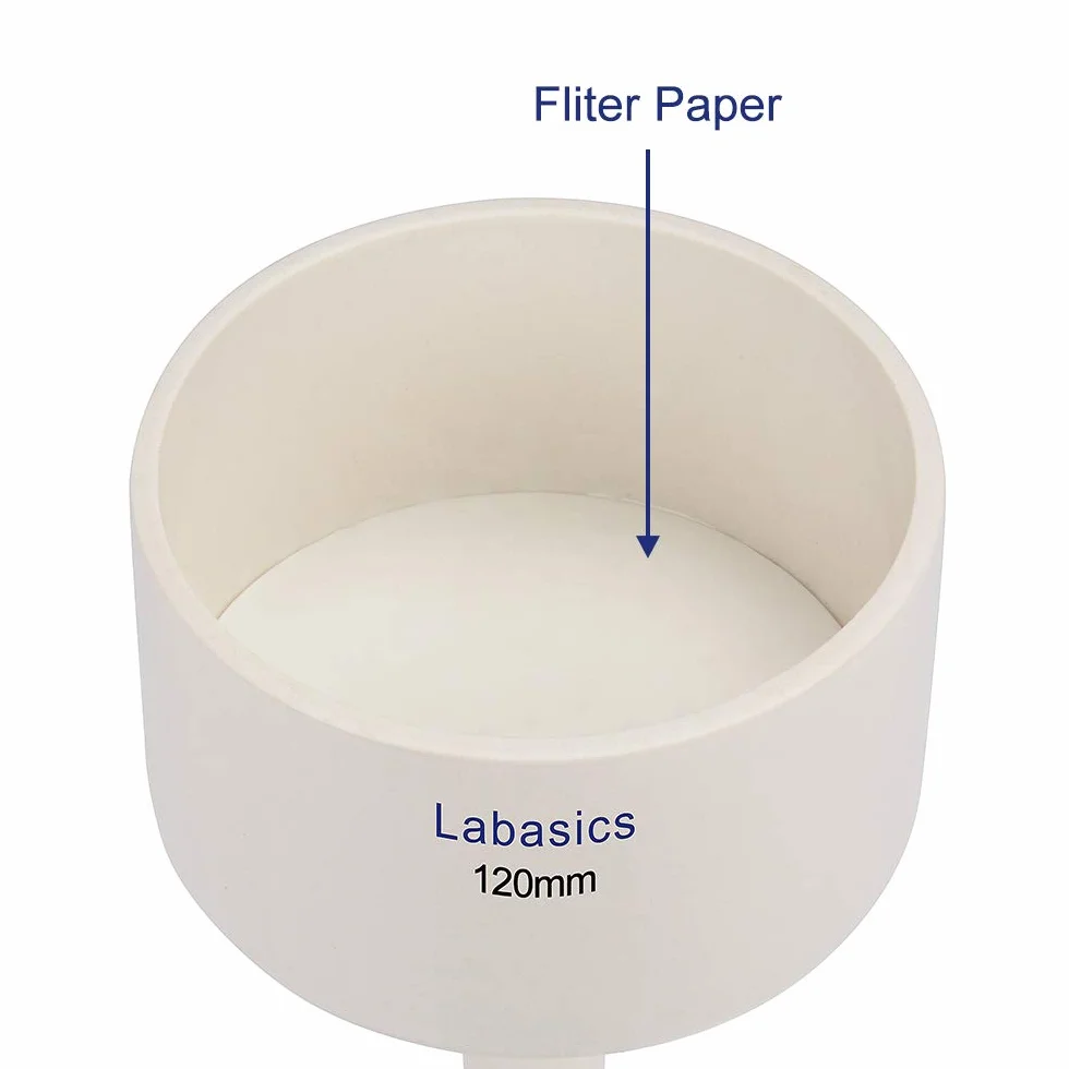 Labasics Lejek Książkowy z Porcelany, 120 mm, Lejek Filtrujący OD 12 cm ID 10,8 cm, do Laboratorium, Biały