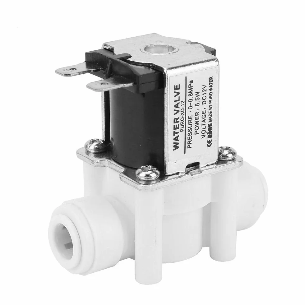 Elektrozawór 12V, DC12V Normalnie zamknięty zawór wodny Elektryczny plastikowy zawór elektromagnetyczny 3/8 "szybkozłącze do oczyszczania wody