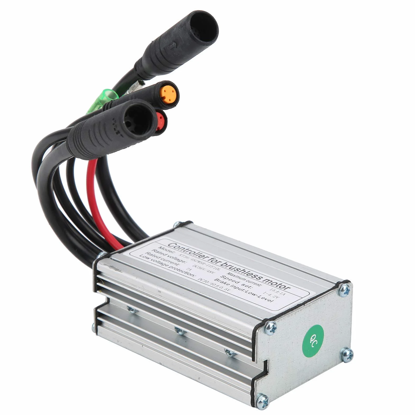 36 V/48 V elektryczny kontroler rowerowy, 8,2 x 5,33 cm, 3,2 x 2,1", 6 rurek 36/48 V KT do 15 A, wodoodporny sterownik silnika z linią świetlną, do rowerów i skuterów elektrycznych