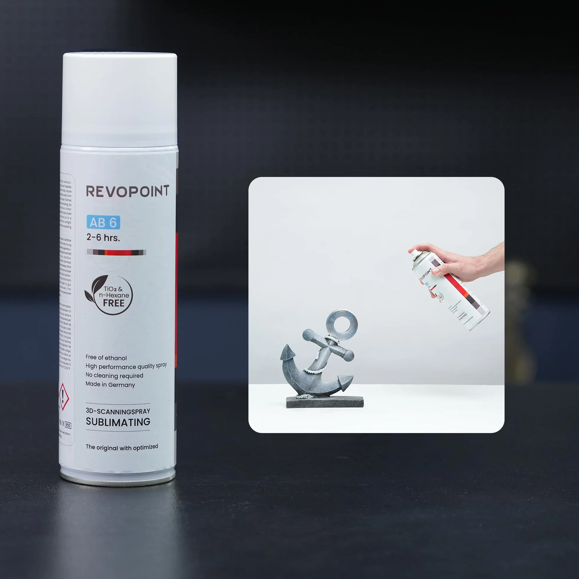 Revopoint AB6 3D scanning spray for reflective, transparent, textured surfaces