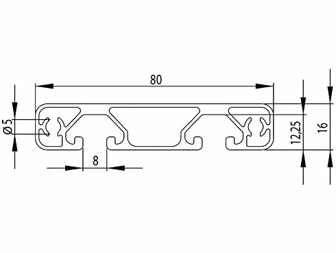 Profil aluminiowy czarny 80x16E typ I 8 270 mm