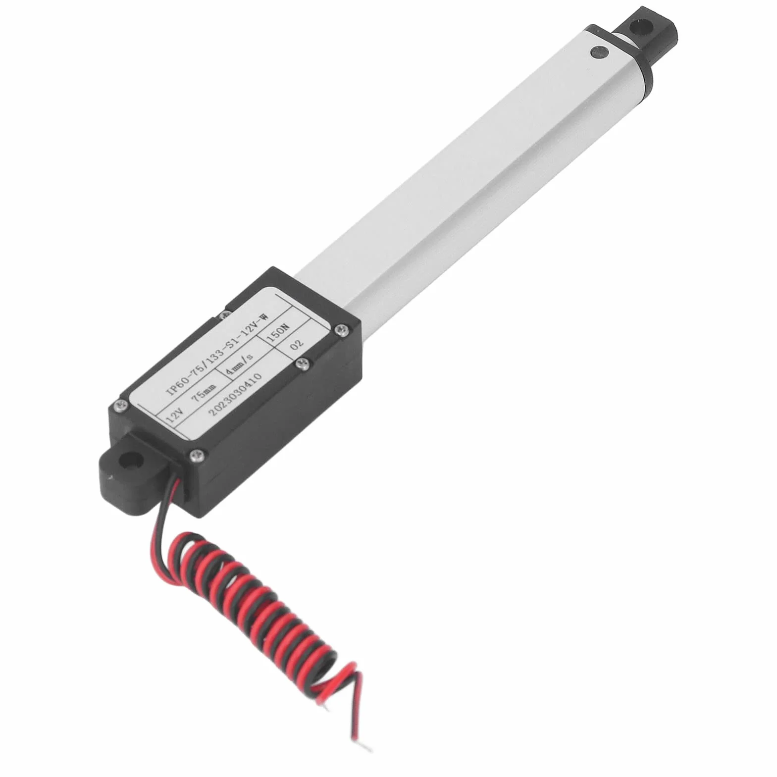 PLplaaooUeBQ-12 aktuator liniowy, elektryczny aktuator liniowy, 150 N, elektryczny mini aktuator ruchu z wielokrotną ochroną, 75 mm