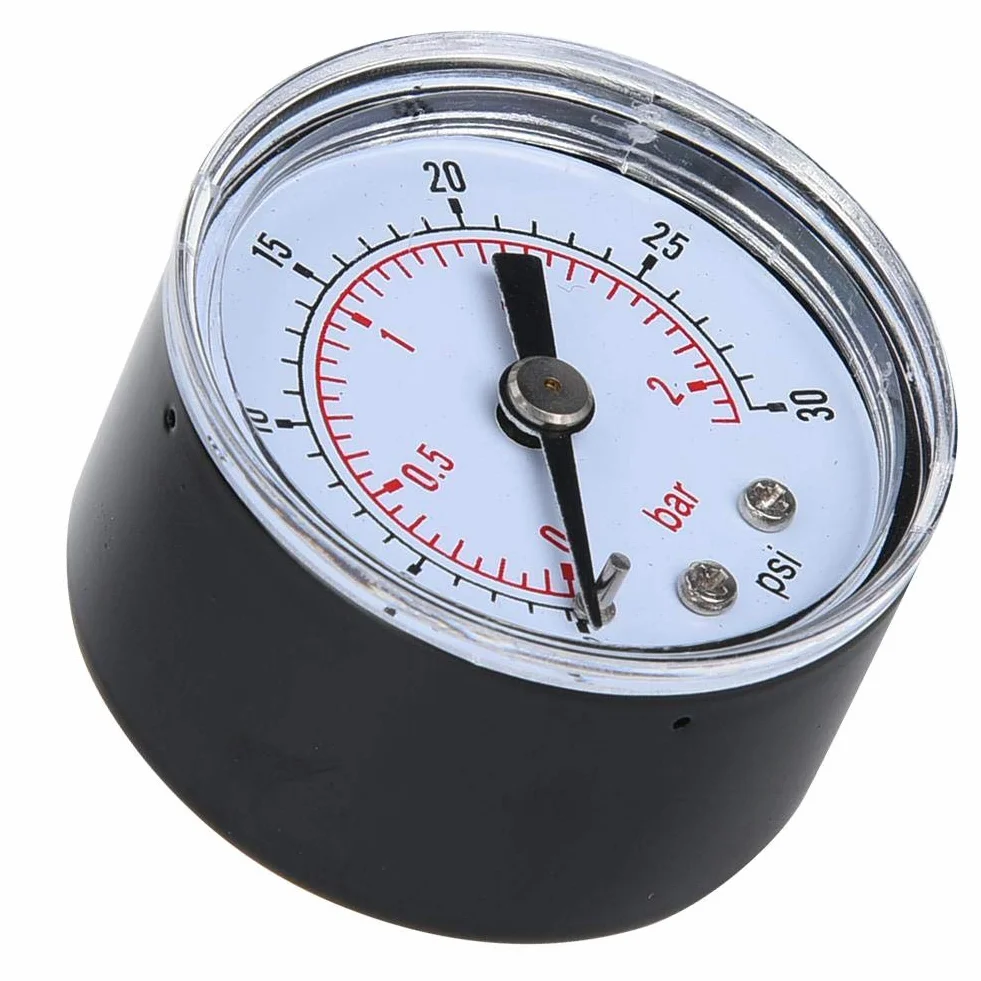 Mechanisches Manometer, 1/8 Zoll BSPT Axialmanometer für Luft, Öl und Wasser(0-30psi,0-2bar)