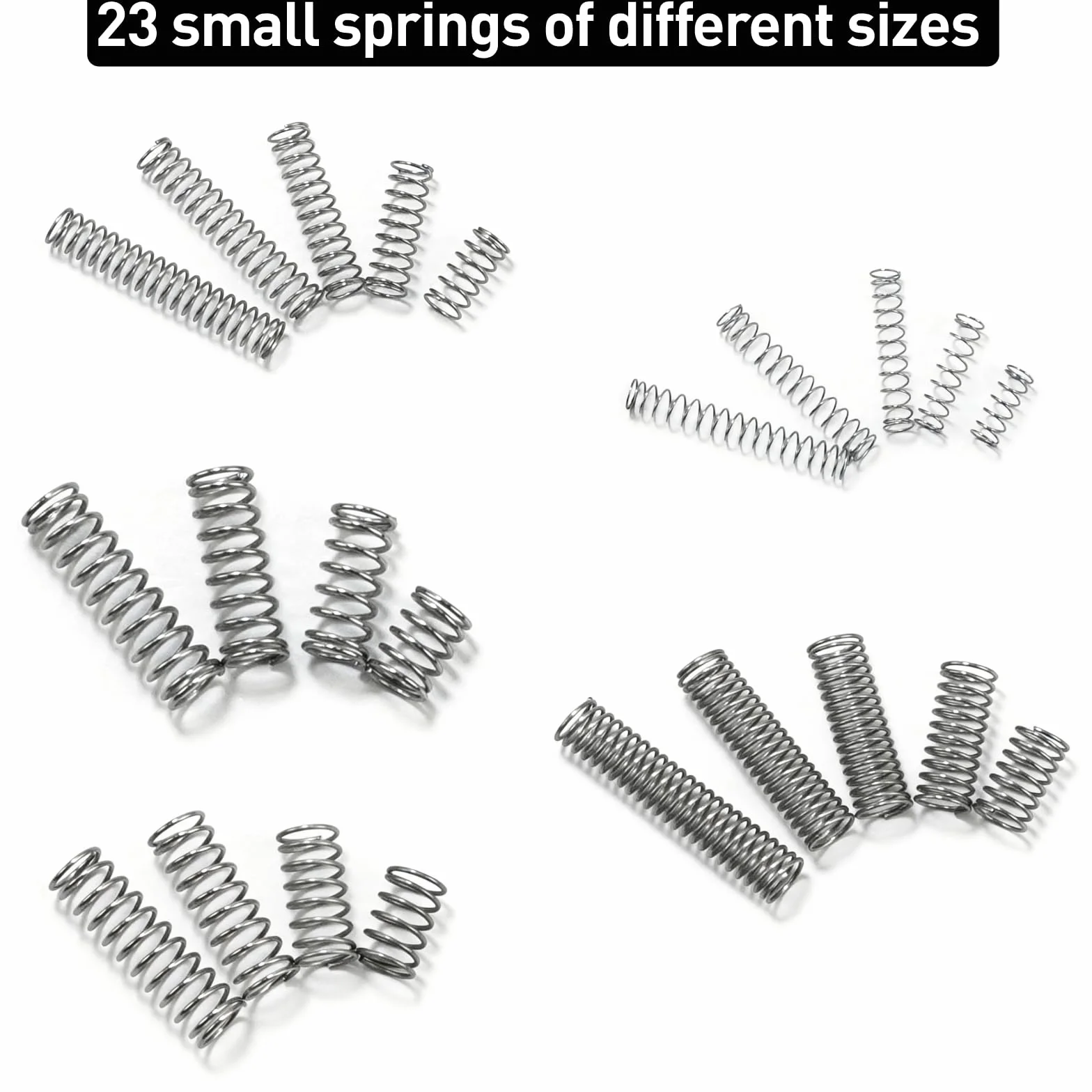 294 sztuki zestawu sprężyn naciskowych, sprężyny ze stali nierdzewnej, spiralne metalowe sprężyny, mały zestaw sprężyn, mechaniczne sprężyny