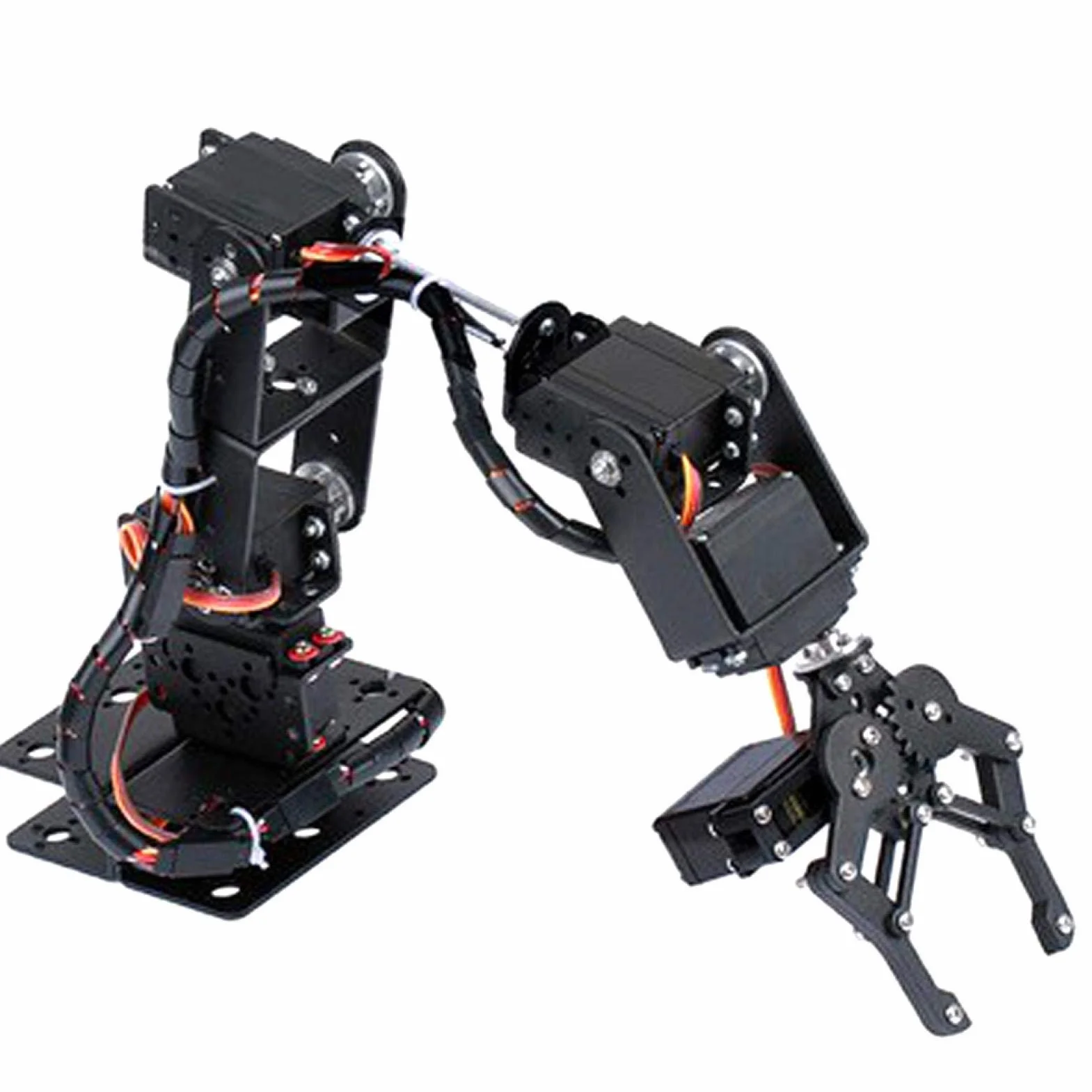 Ramię Mechaniczne, Ramię Robota 6DOF, w Całości z Metalu Programowalny Zestaw Pazurów Mechanicznego Ramienia Robota, Robot Manipulatora Pulpitu ze Sprzężeniem Zwrotnym Parametru Serwo
