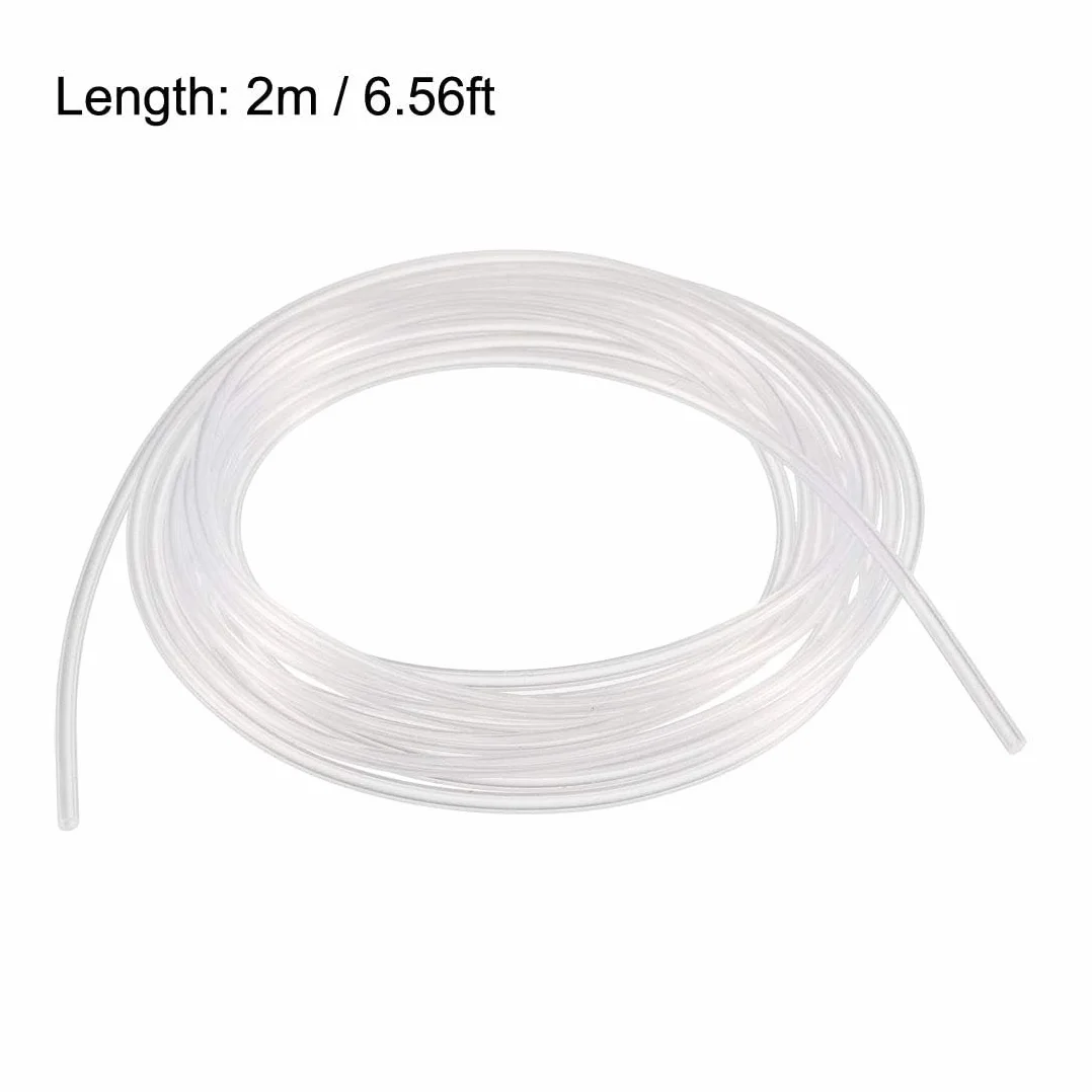 TOP-VIGOR Rurka silikonowa, średnica 1 mm x 2 mm, średnica zewnętrzna 2 m, elastyczna rura z gumy silikonowej, wąż wodno-powietrzny, rura do transferu pompy, przezroczysta