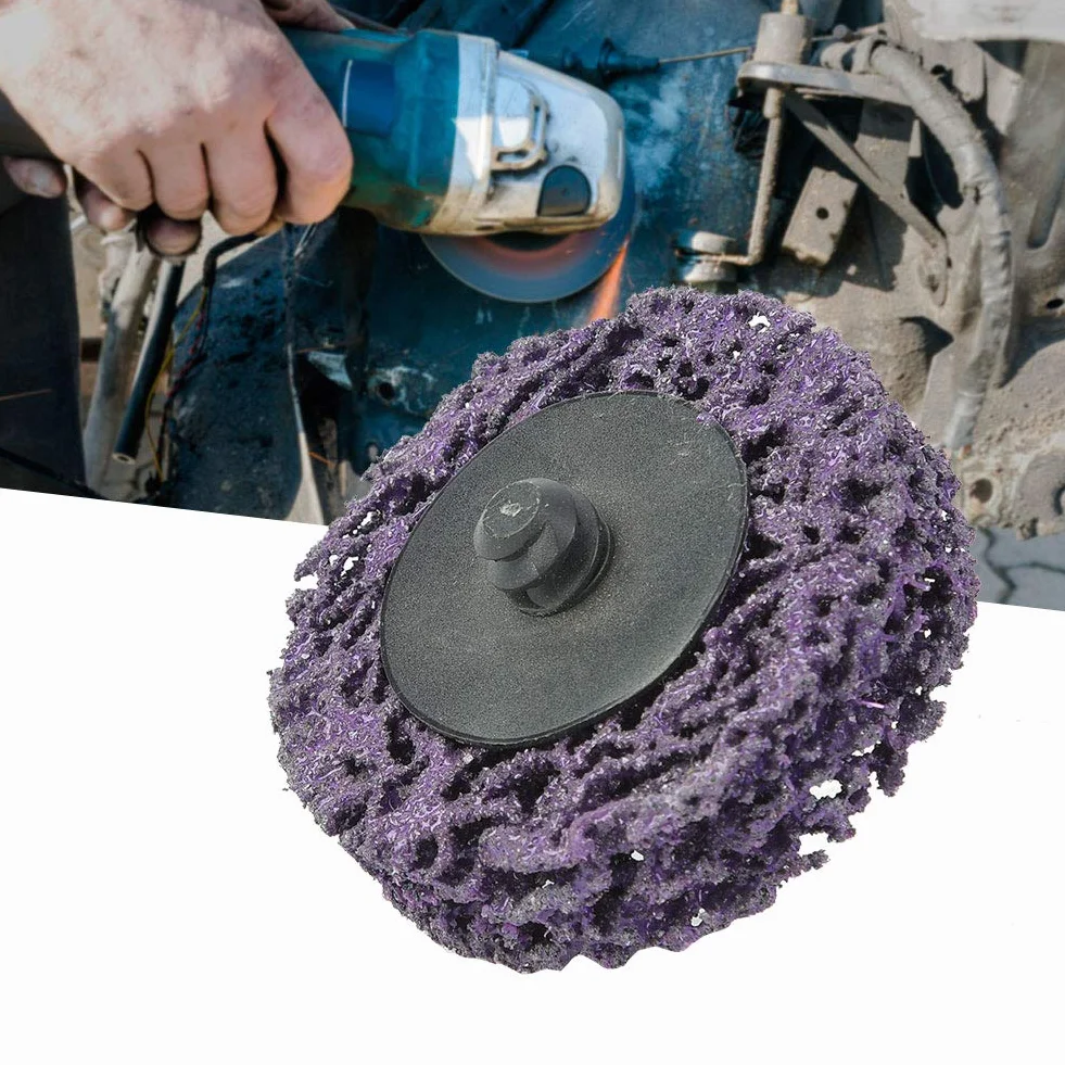Ściernica, 5 szt. 5 cm 50 mm Poly Strip Disc Roll Lock ściernica do usuwania rdzy dostępna w kolorze wielokolorowym, fioletowym, czarnym, polerowanym dyskiem (5 cm, fioletowy)