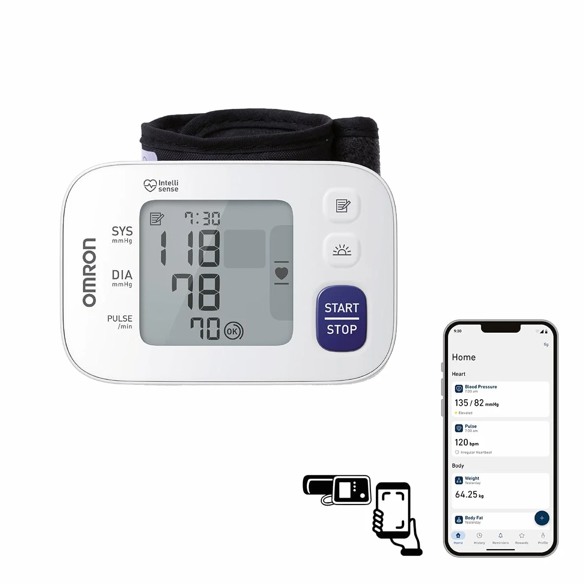 Omron Rs4 HEM-6181-E Ciśnieniomierz, Biały