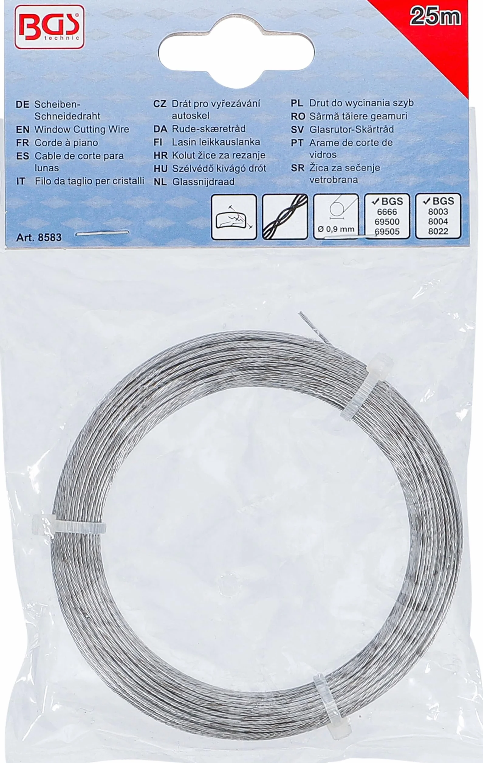BGS 8583 Drut do wycinania szyb pleciony 25 m