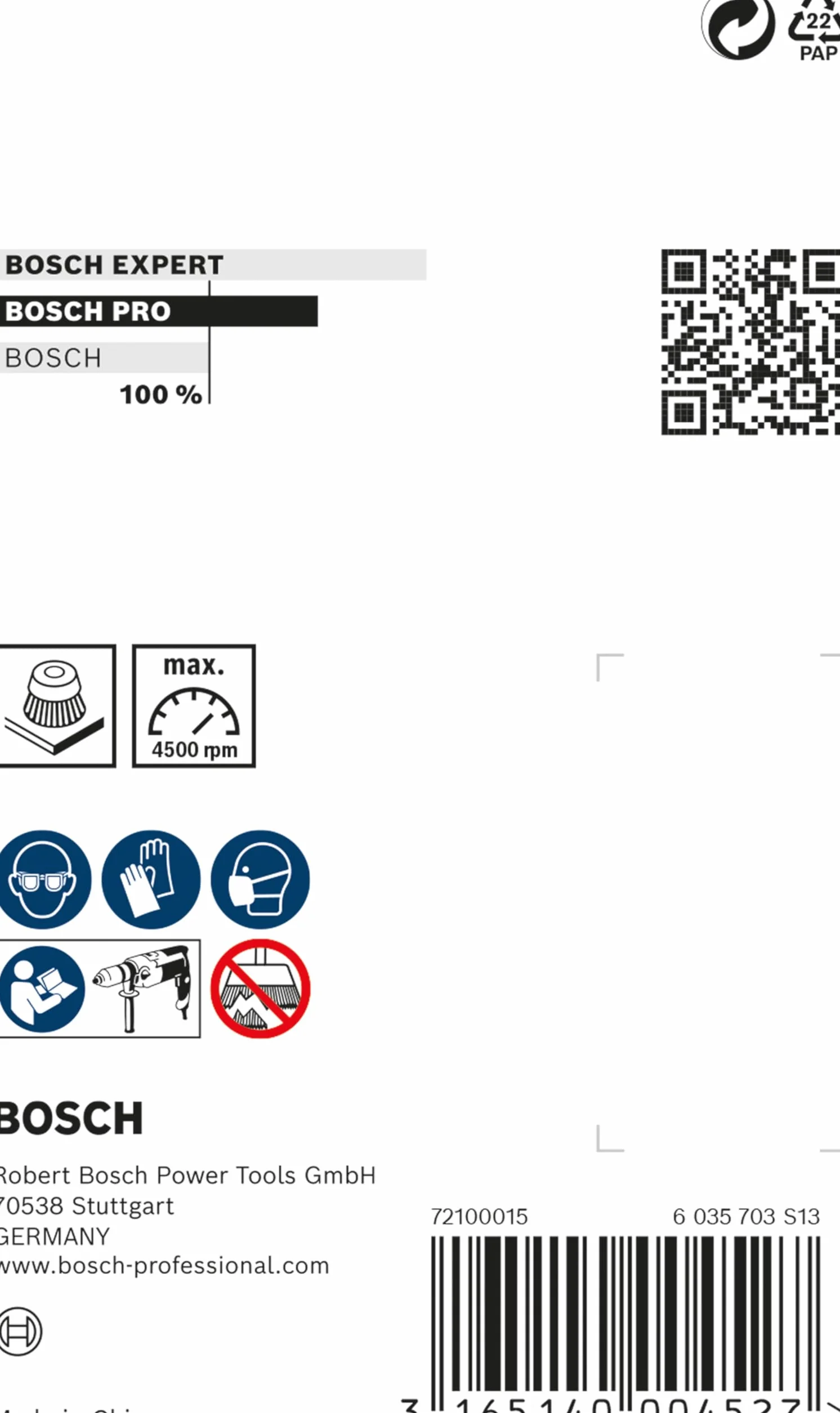 Bosch 1609200271 70Mm X 6Mm Shank Crimped Wire Cup Brush Steel