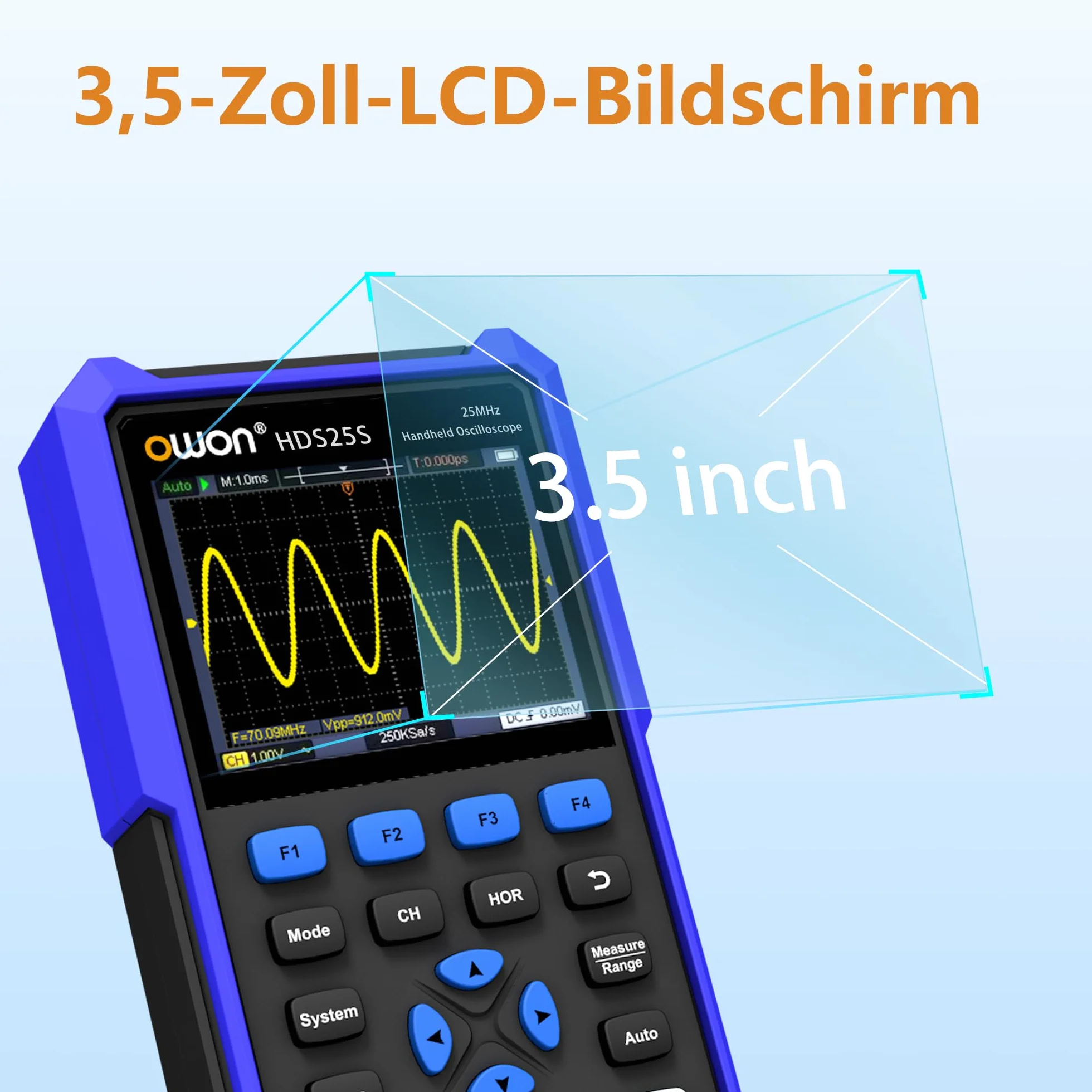 OWON Oscyloskop 25 MHz dwukanałowy 3 w 1 OSC+DMM+AWG HDS25S