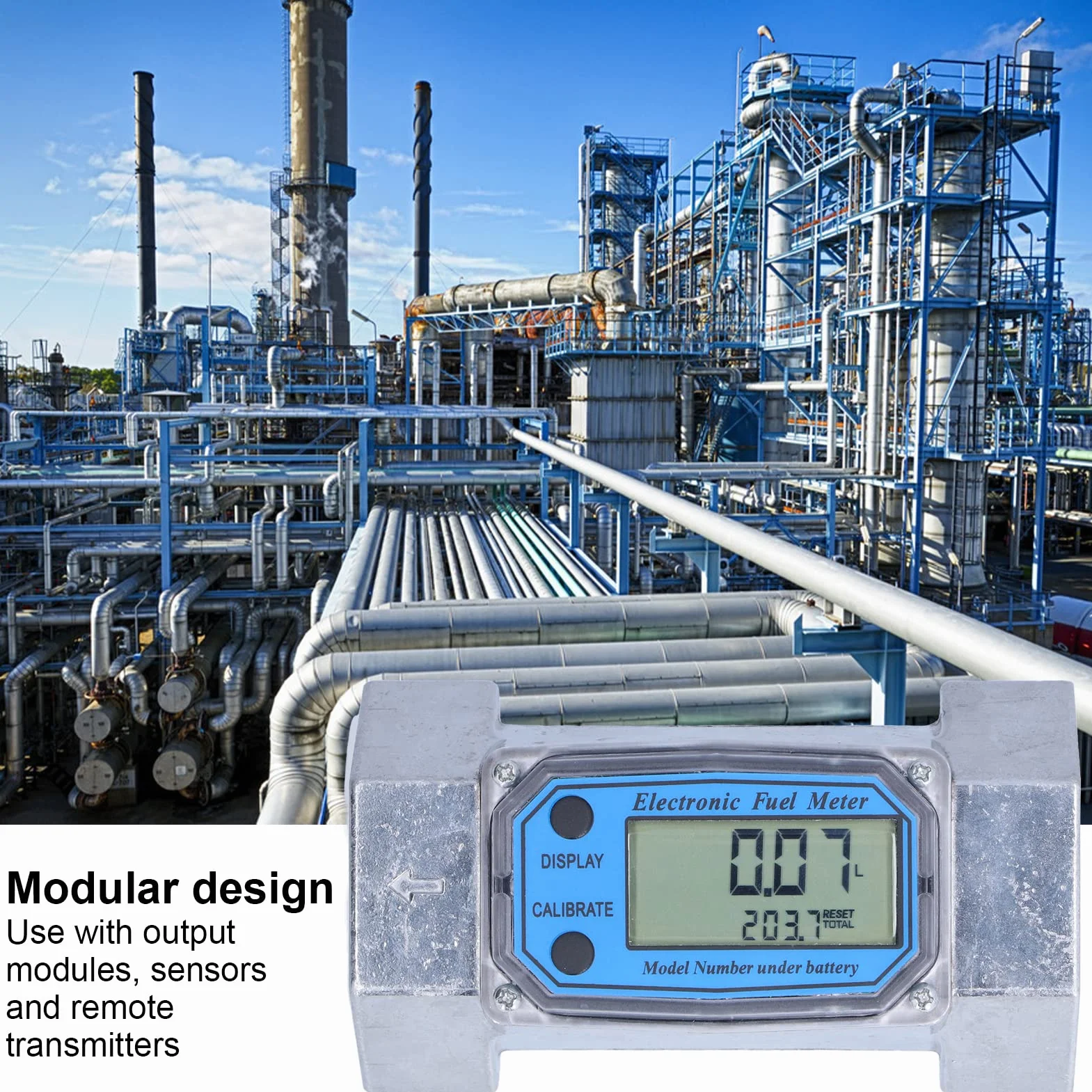 2-calowy Przepływomierz Turbinowy, od 35 do 200 L/min Elektroniczny Cyfrowy Przepływomierz Paliwa Płynnego Wody Gazowego 2,3 V-3,3 V LLW-50