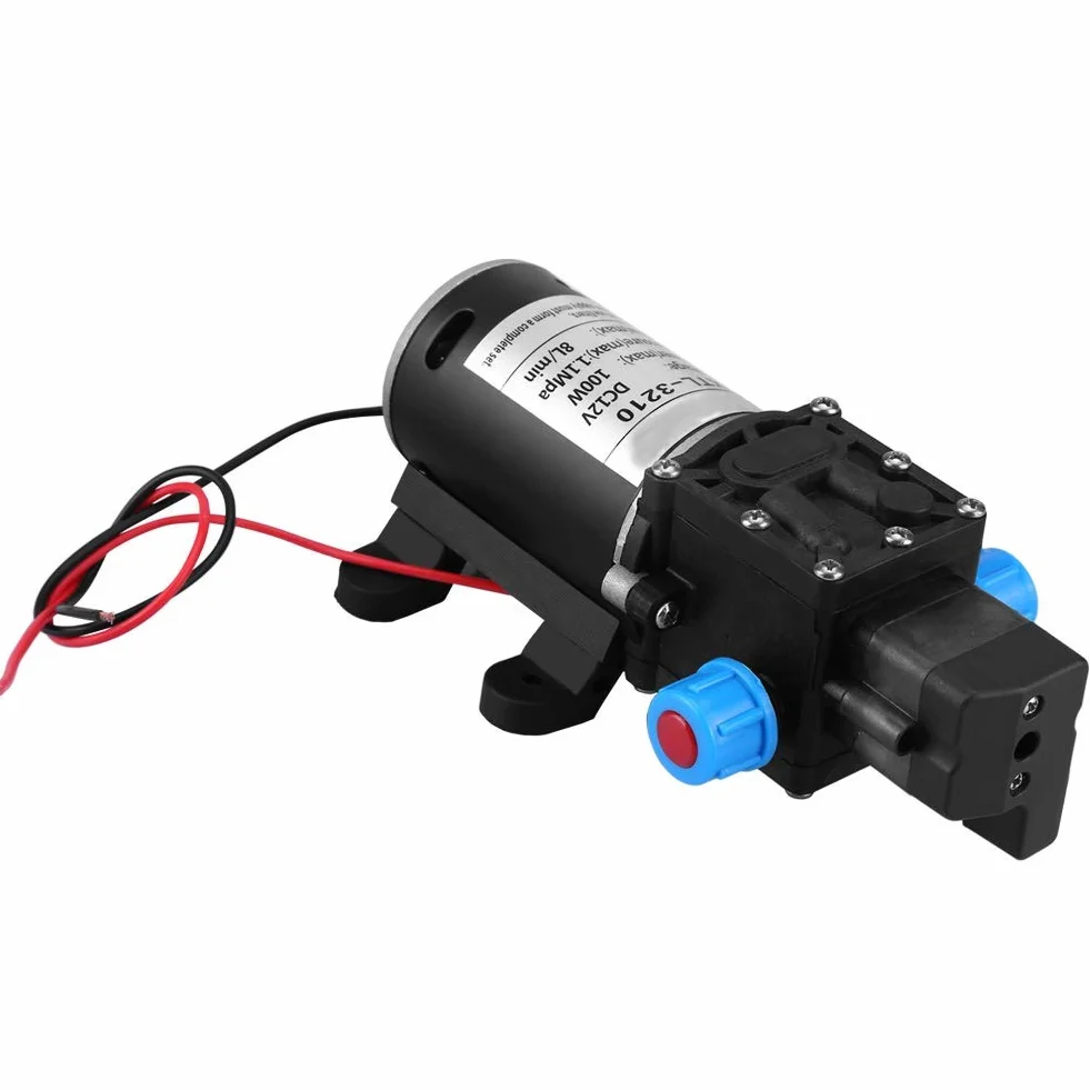 Pompa wodna, 12 V DC 100 W 8 l/min, 160 psi, wysokociśnieniowa pompa wodna, membranowa samozasysająca pompa wody do mycia