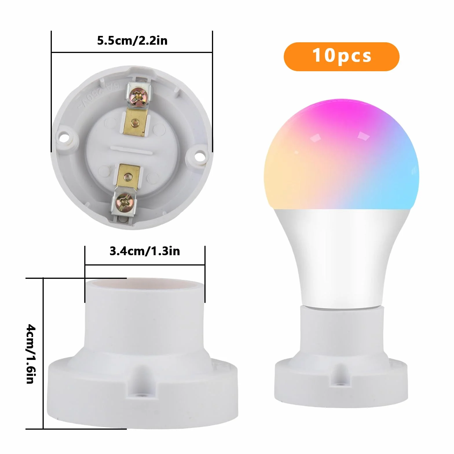 E27 oprawki do lamp vintage 10 sztuk biała