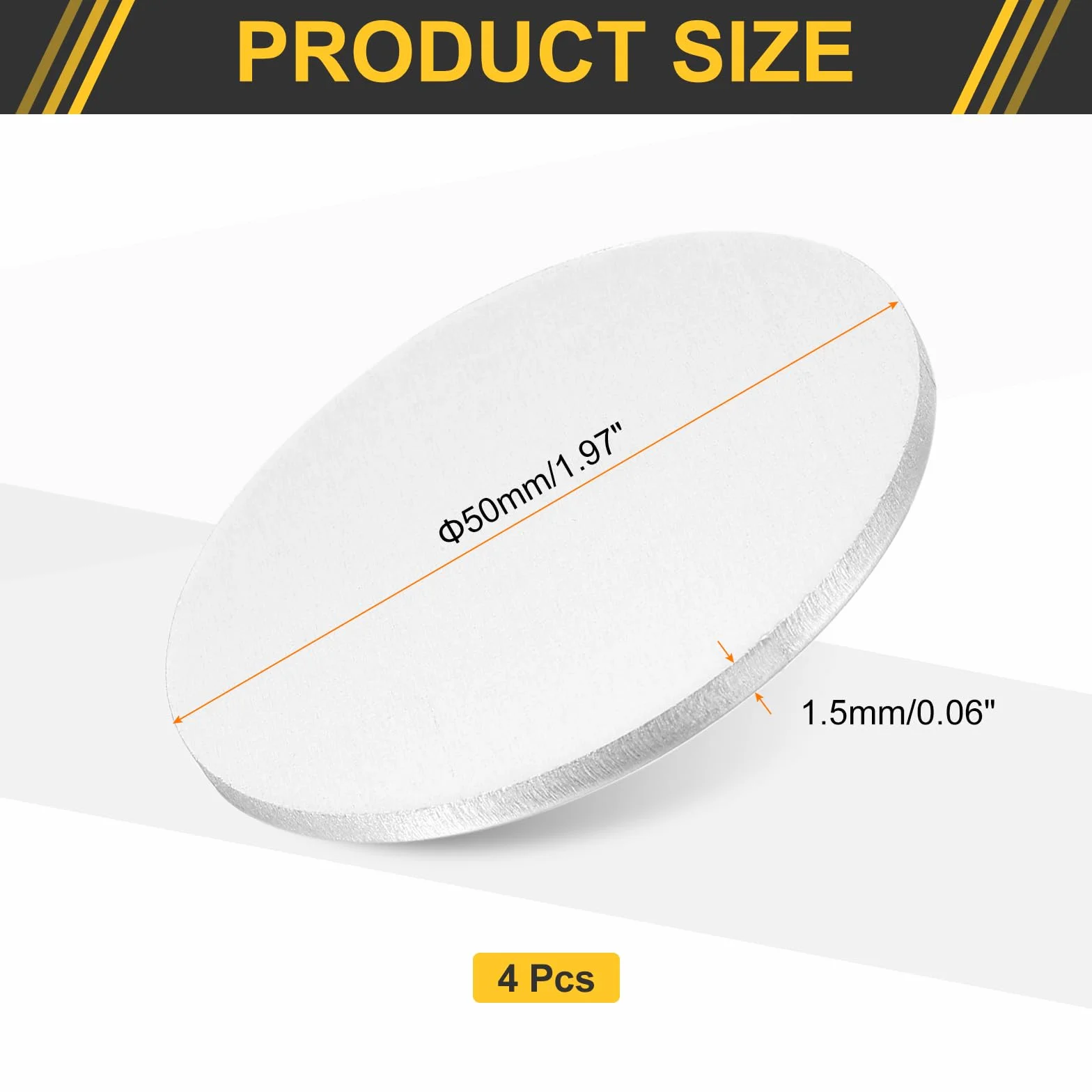 QUARKZMAN 4 sztuki płyt aluminiowych 50 mm x 1,5 mm okrągłe blachy aluminiowe 5052 do cięcia laserowego
